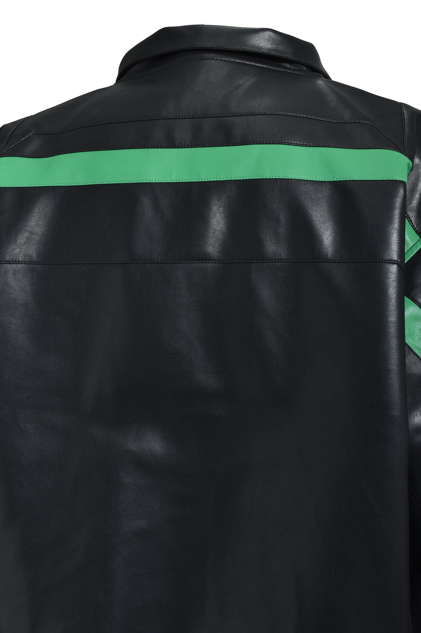 FAUX LEATHER LAMBO TRACK JACKET / BLACK