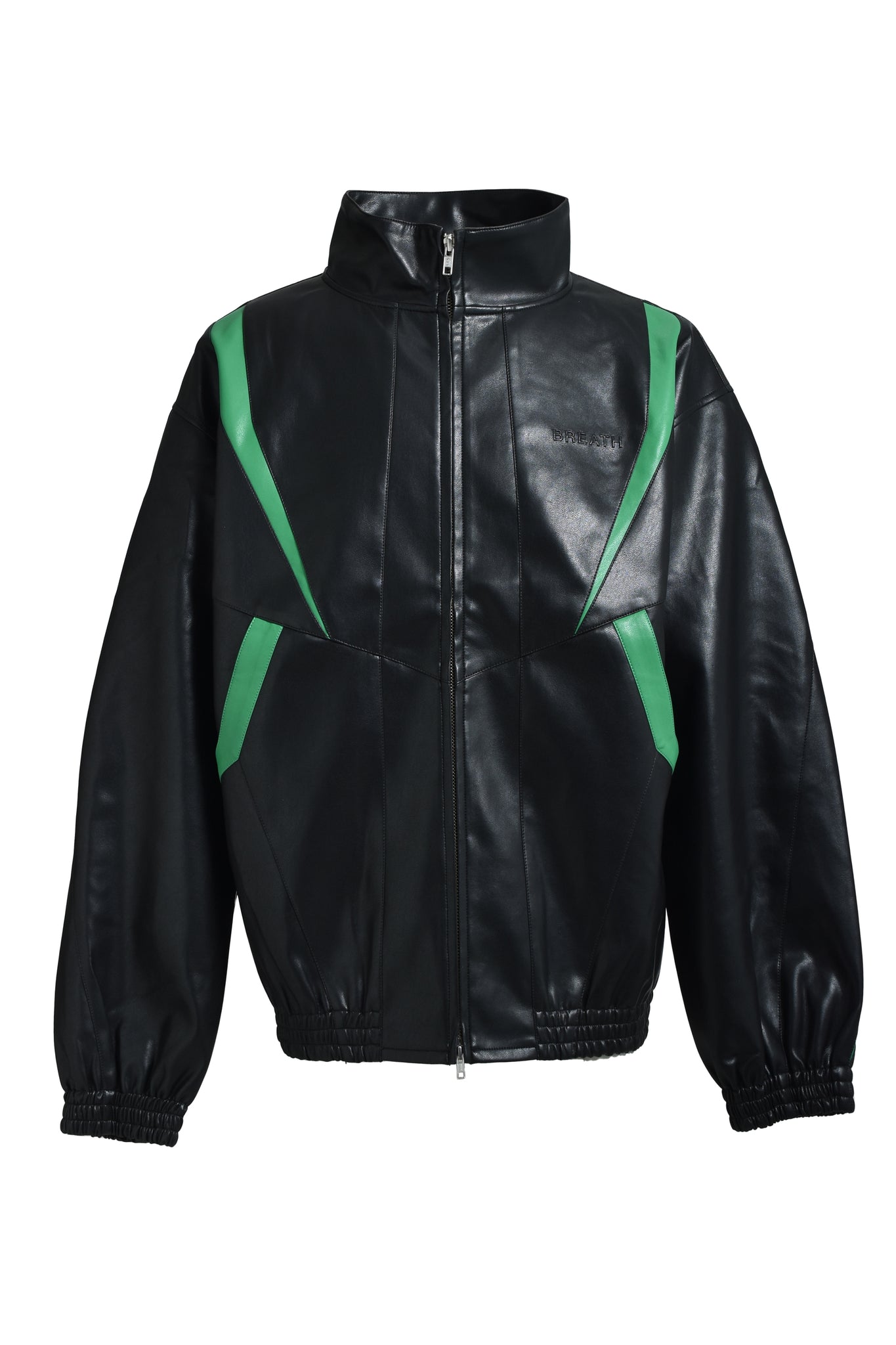 FAUX LEATHER LAMBO TRACK JACKET / BLACK