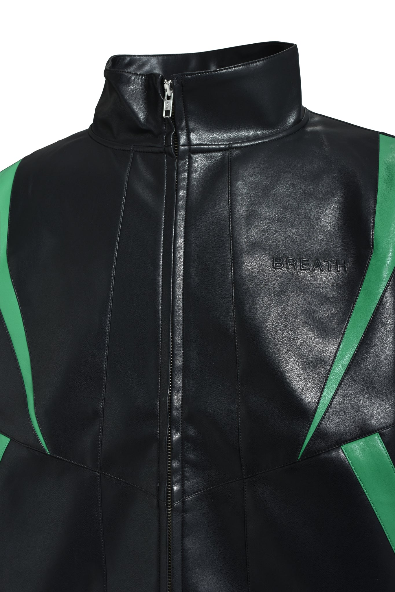 FAUX LEATHER LAMBO TRACK JACKET / BLACK