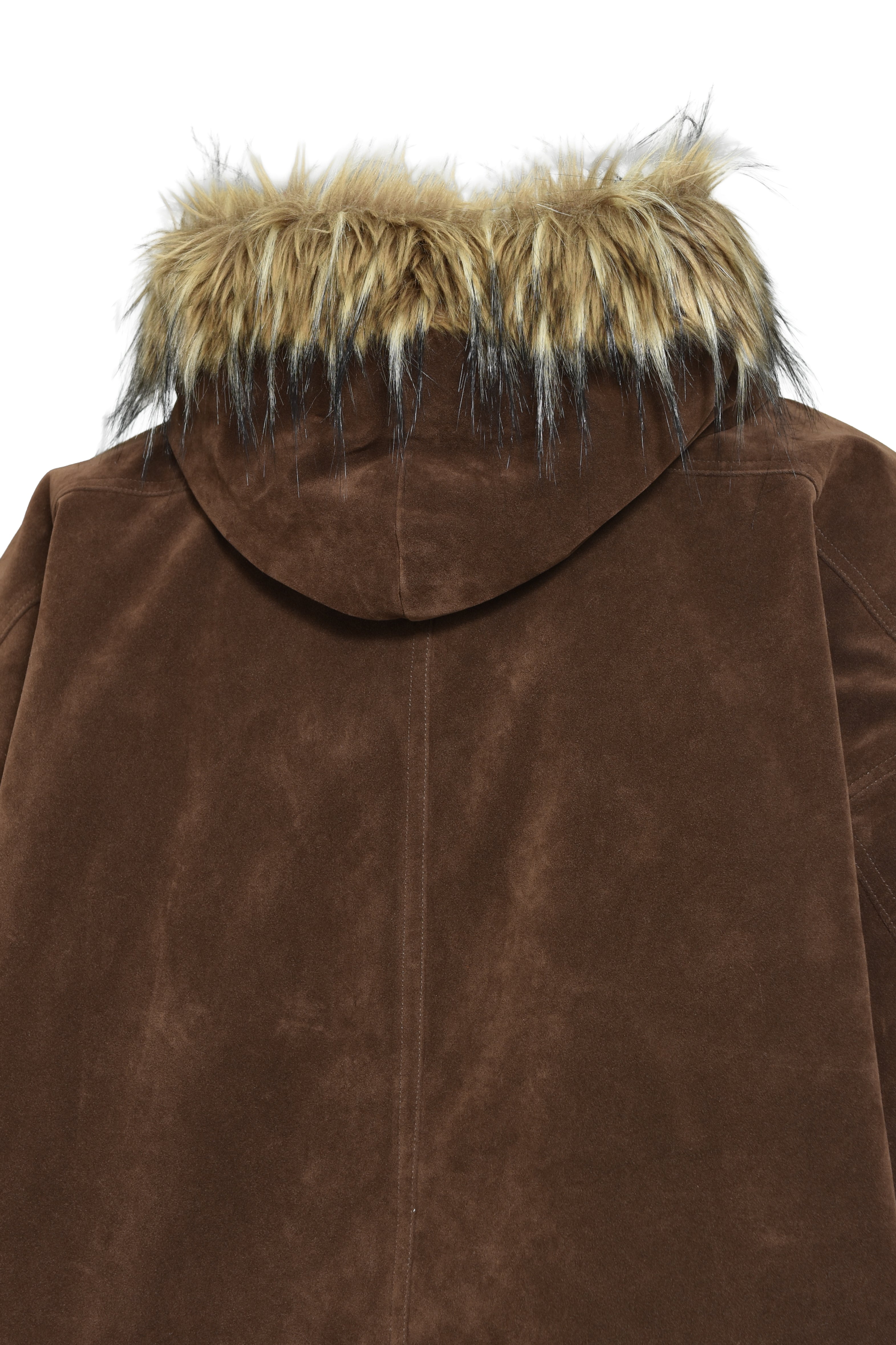 FAUX LEATHER FUR HOODED JACKET / BROWN – BREATH - サイズ 着丈 身幅