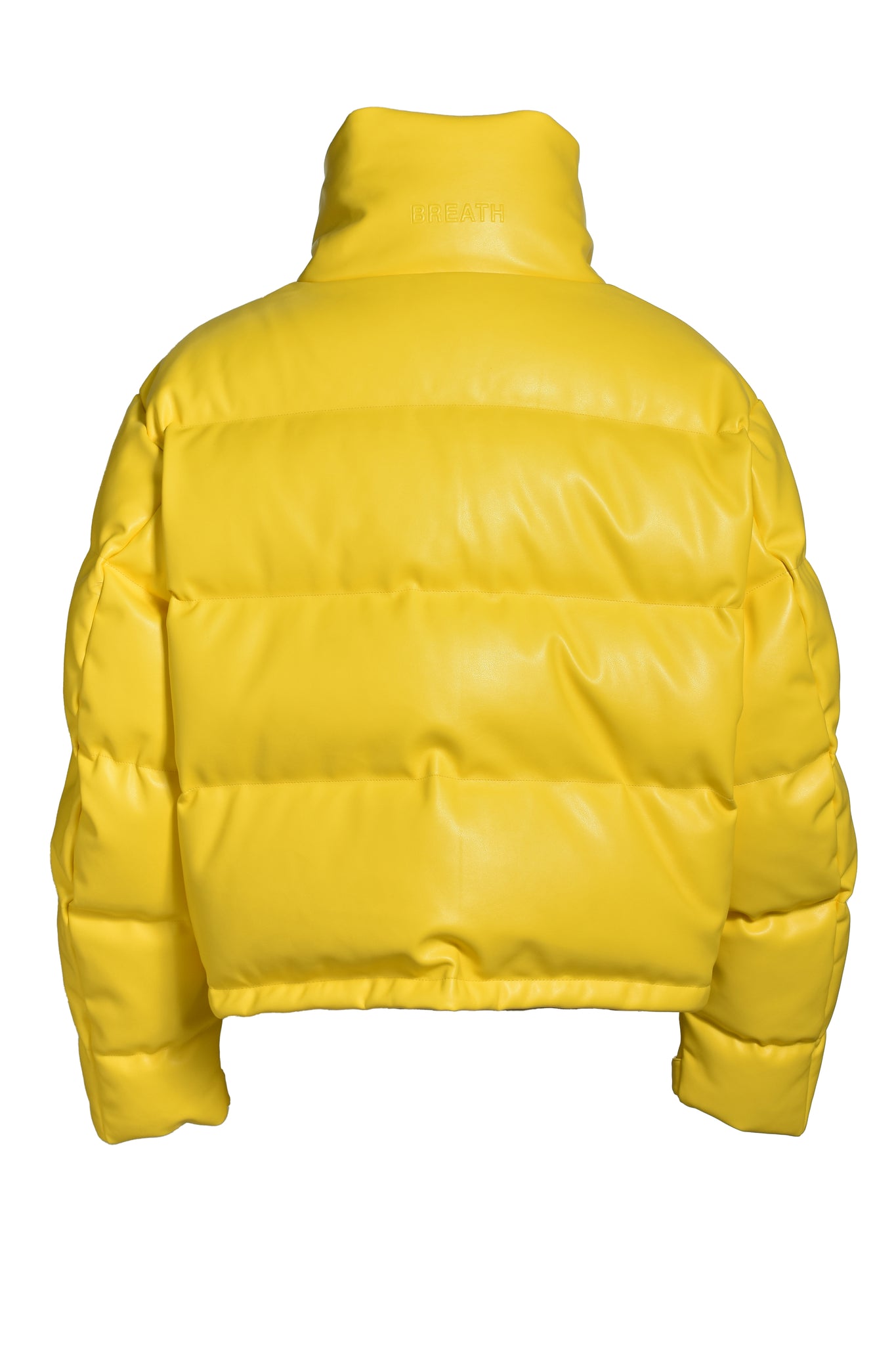 FAUX LEATHER DOWN JACKET / YELLOW