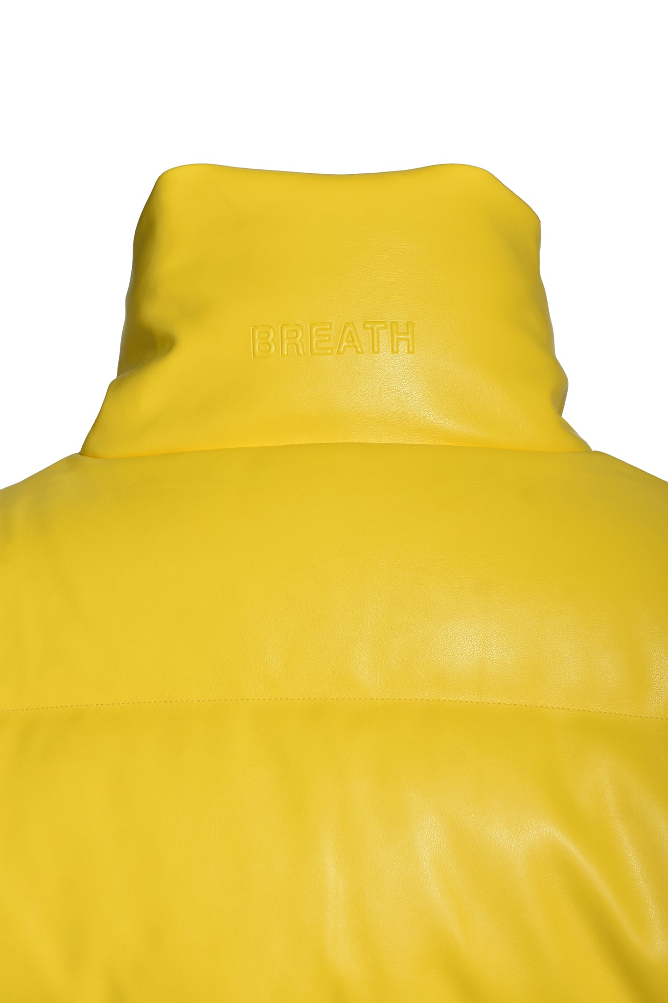 FAUX LEATHER DOWN JACKET / YELLOW