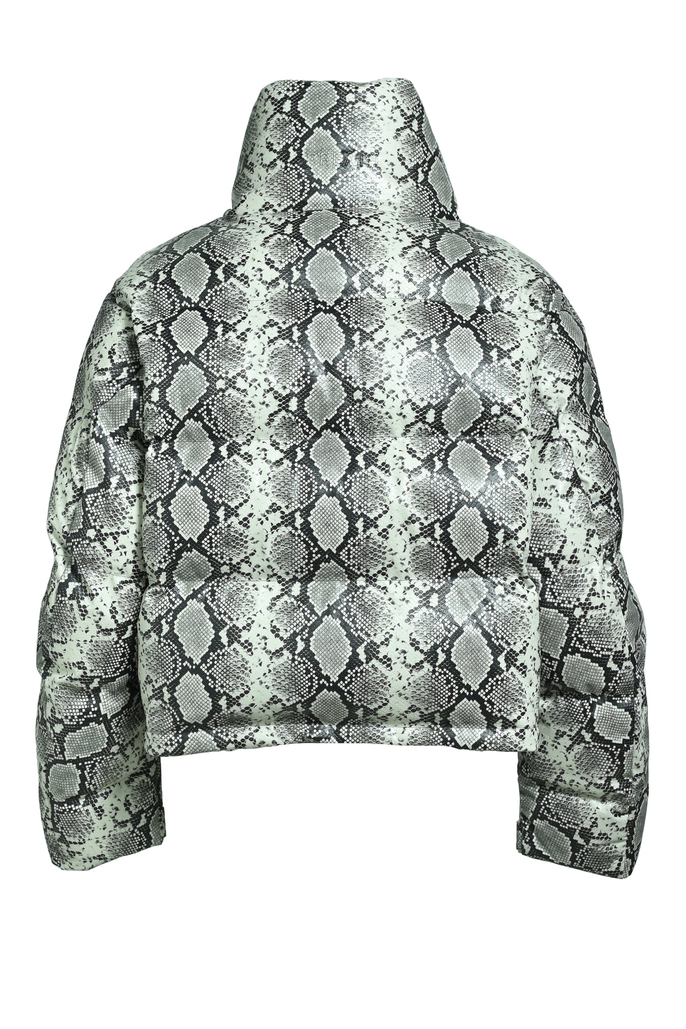 FAUX LEATHER SNAKE DOWN JACKET / GREY SNAKE