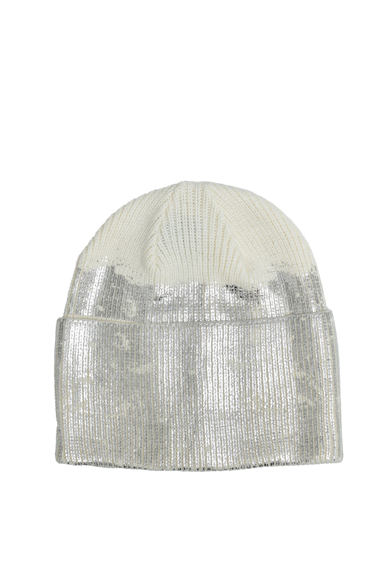 FOIL PRINT KNIT CAP / WHITE