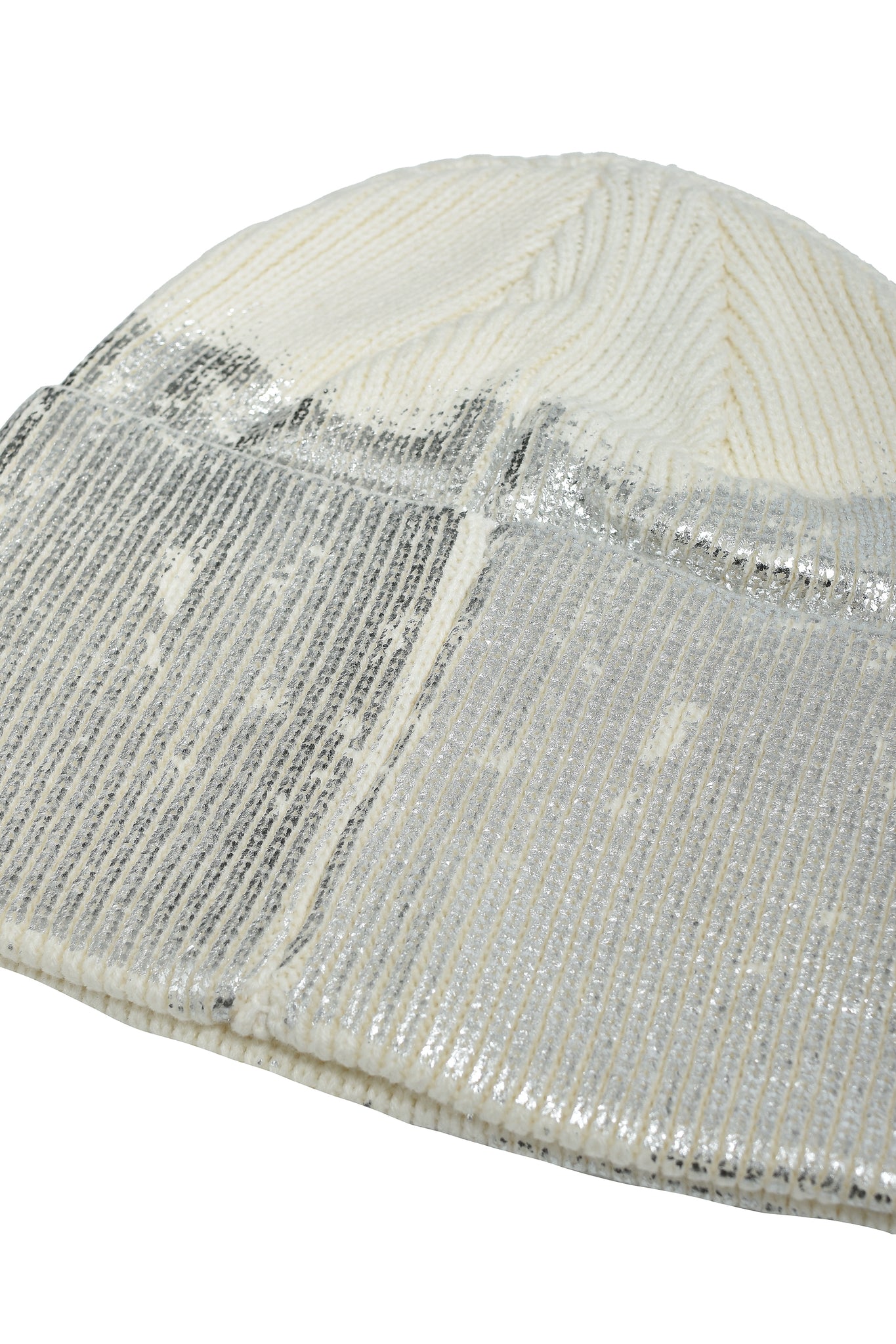 FOIL PRINT KNIT CAP / WHITE