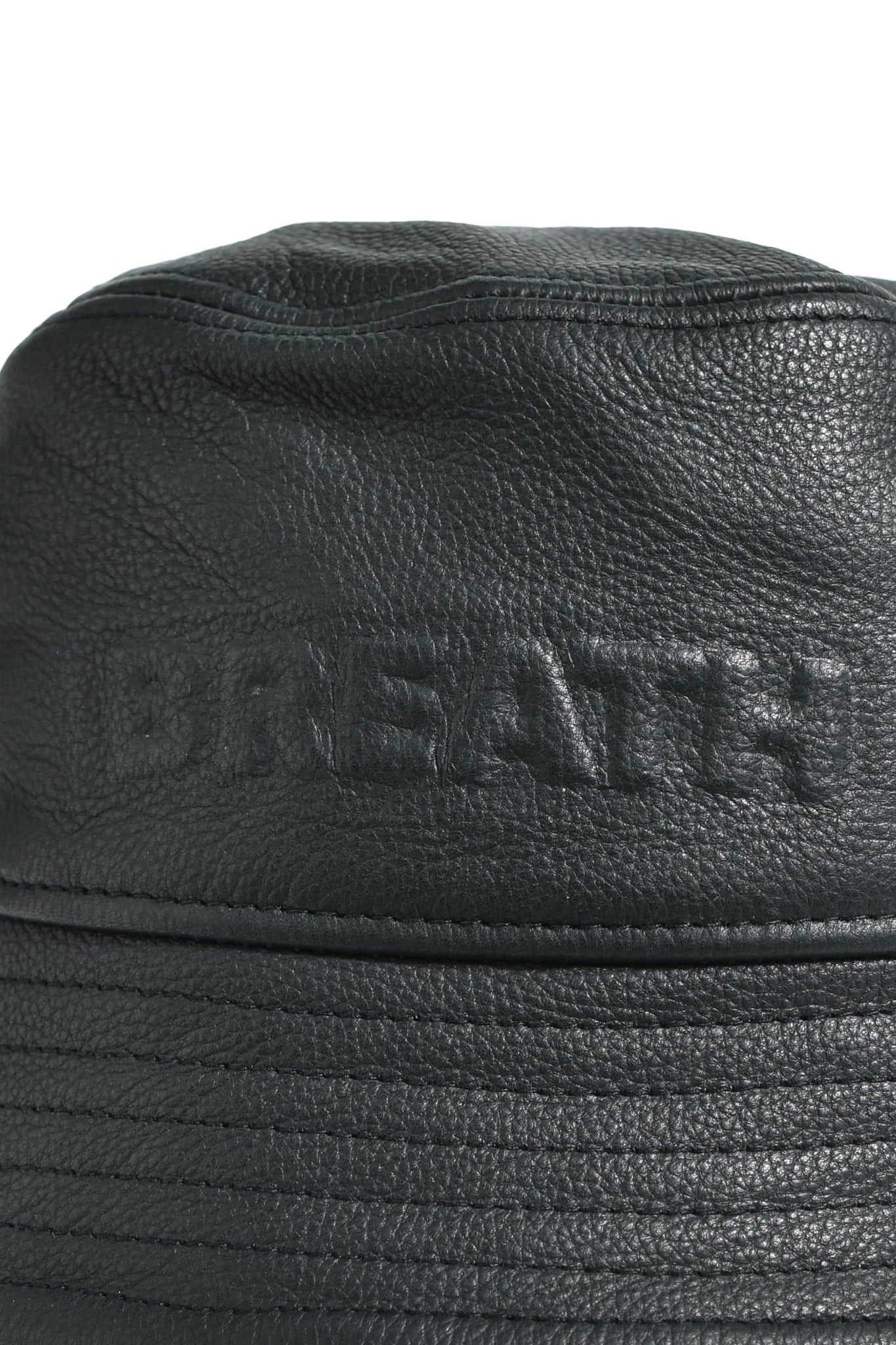 EMBOSS LEATHER HAT / BLACK