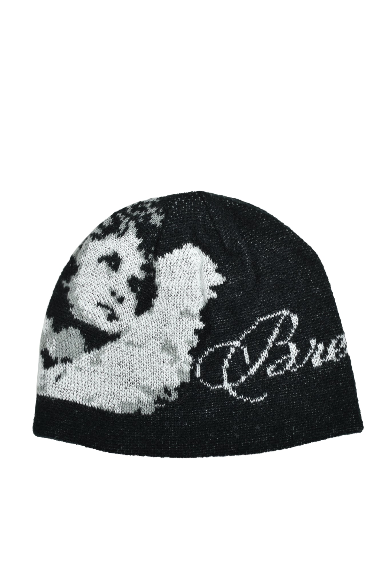 ANGEL SCRIPT LOGO MOHAIR BEANIE / BLACK