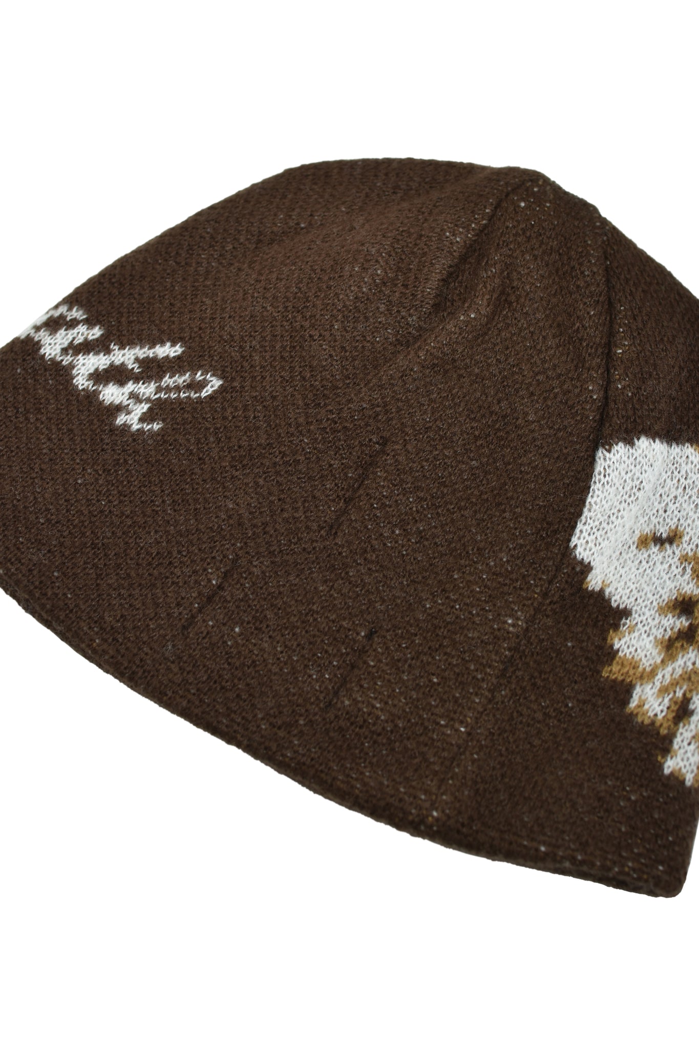 ANGEL SCRIPT LOGO MOHAIR BEANIE / BROWN
