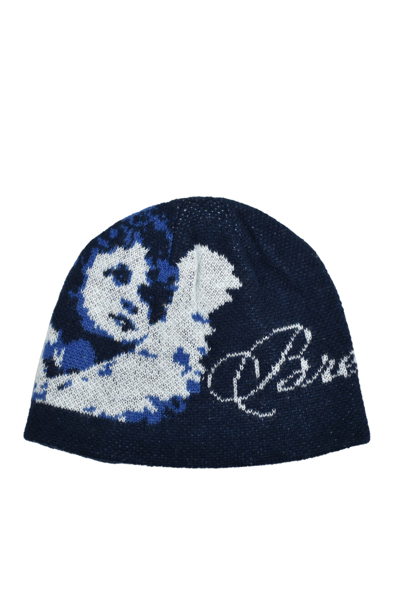 ANGEL SCRIPT LOGO MOHAIR BEANIE / NAVY