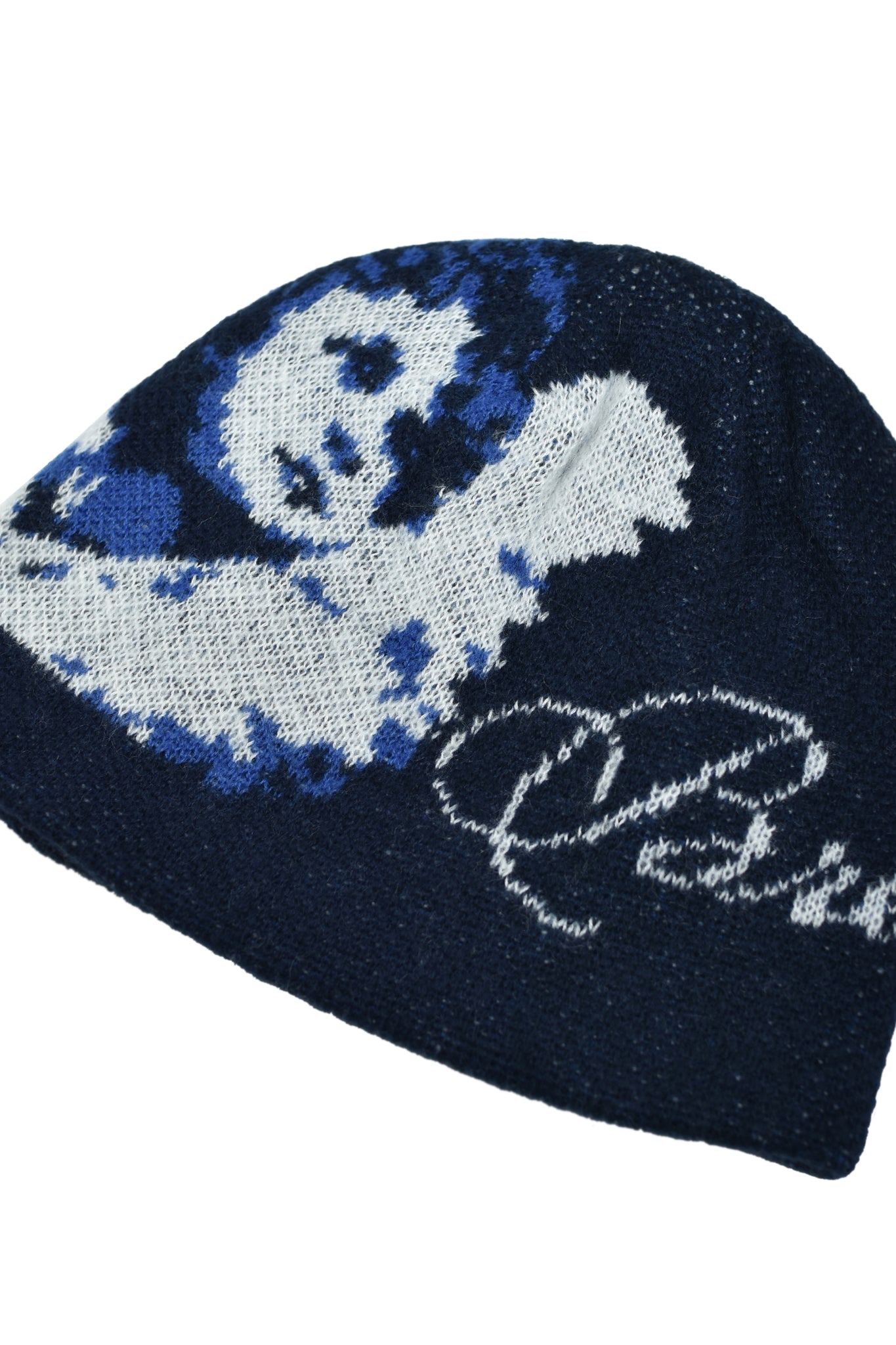 ANGEL SCRIPT LOGO MOHAIR BEANIE / NAVY