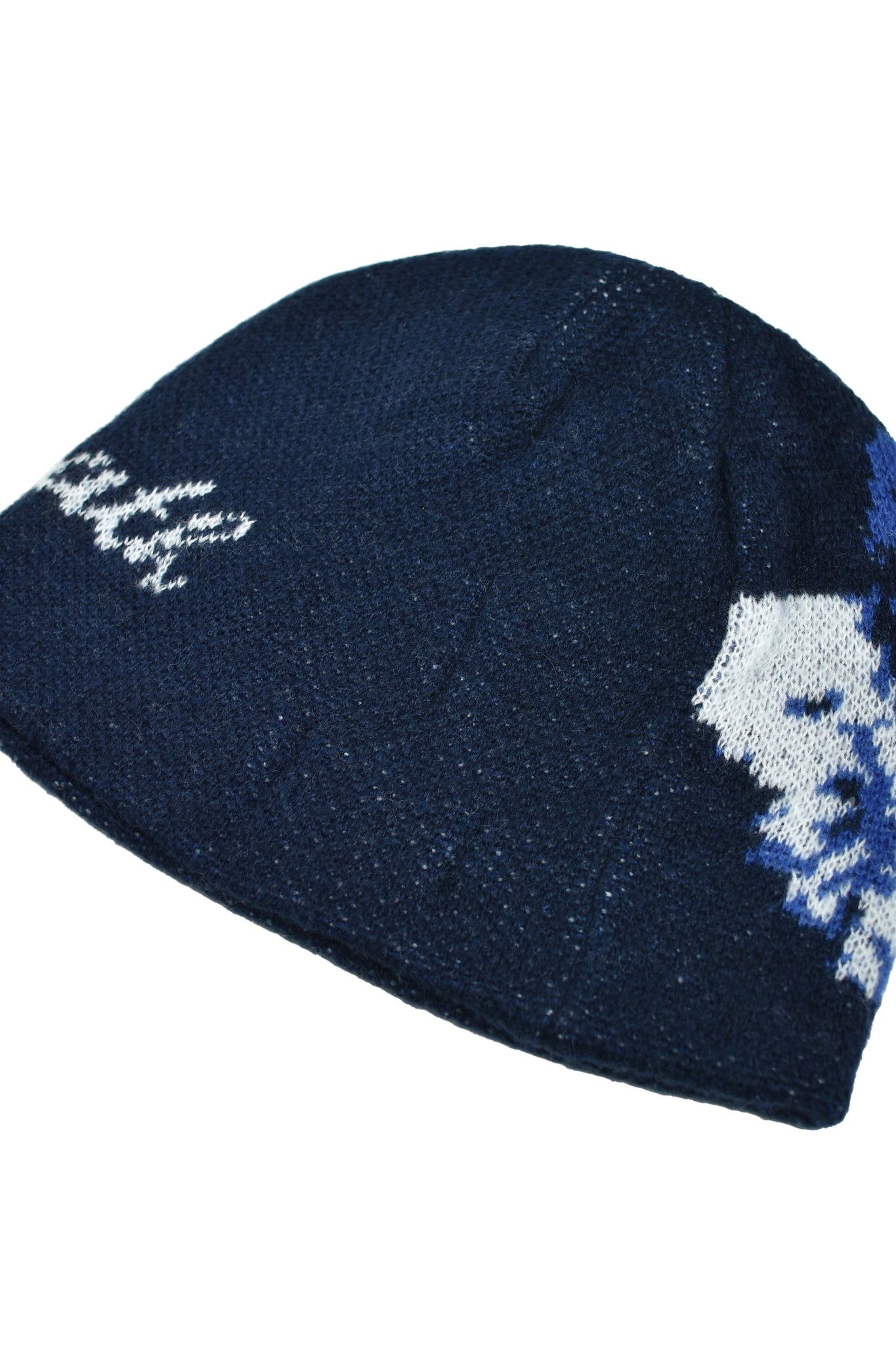 ANGEL SCRIPT LOGO MOHAIR BEANIE / NAVY