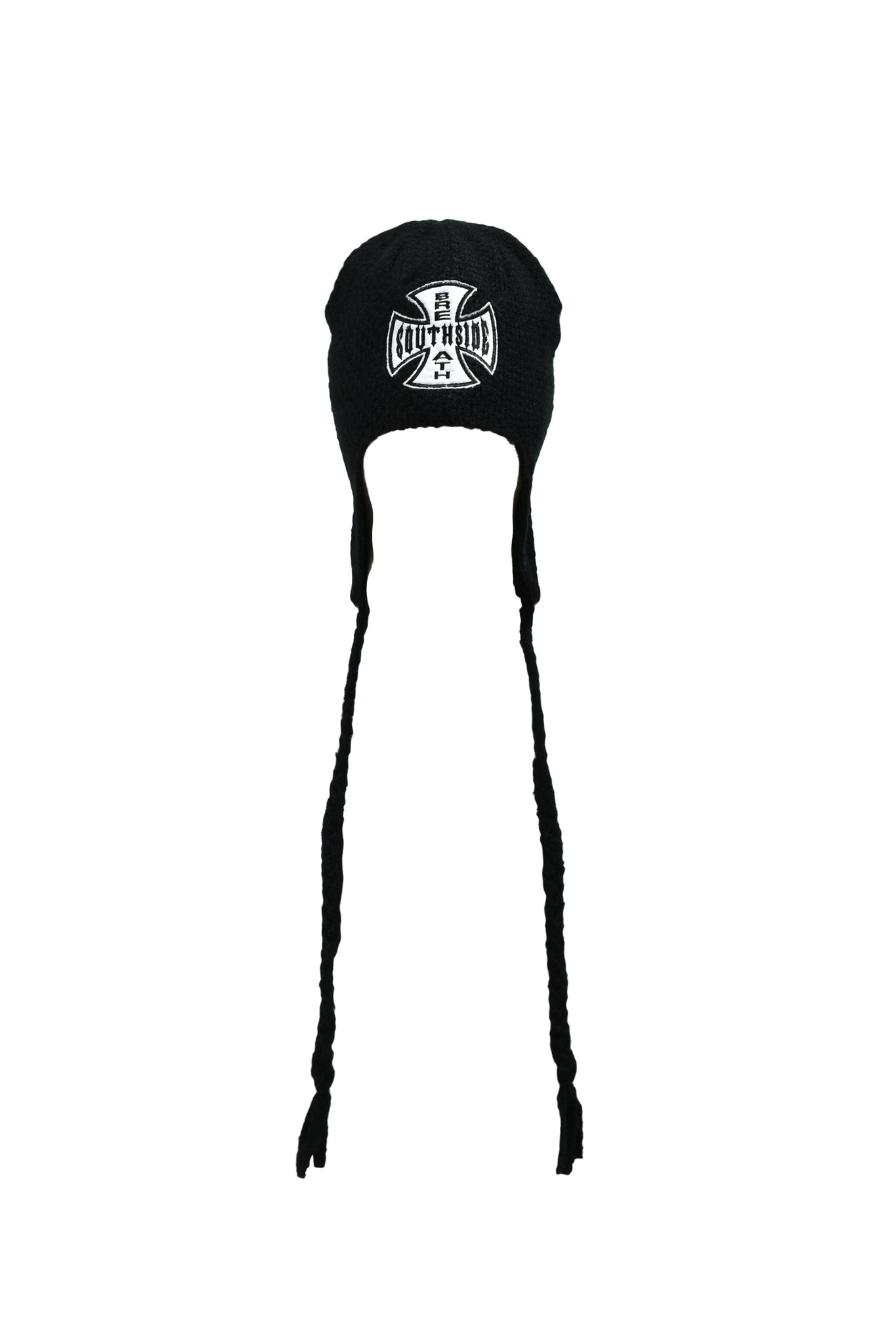SOUTHSIDE CROSS EAR FLAP BEANIE / BLACK