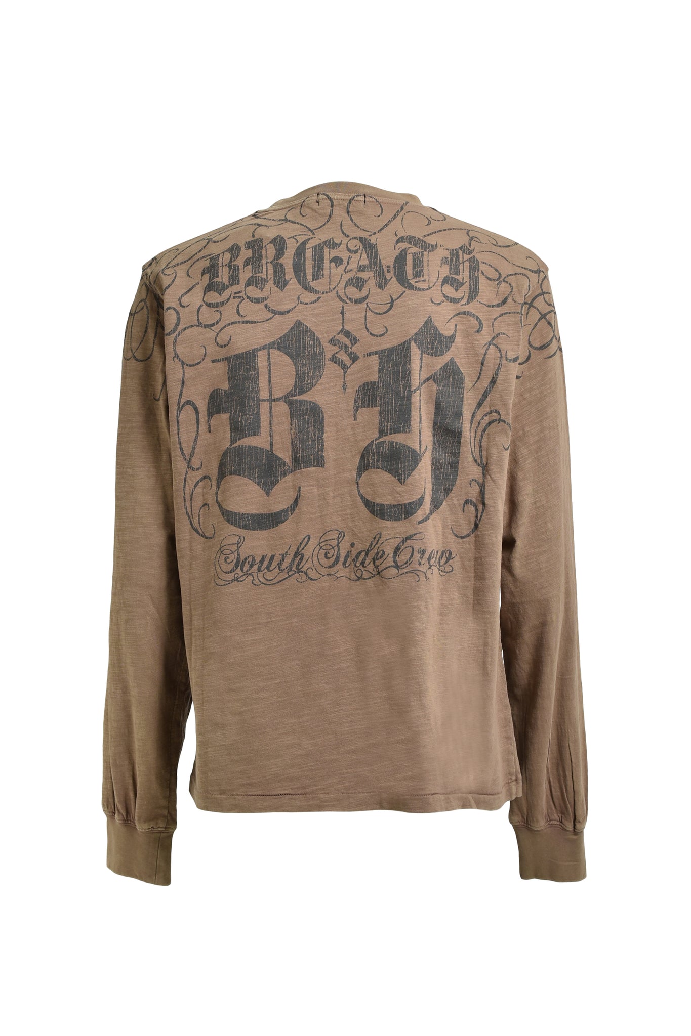 SKULL WASH LS TEE / BROWN