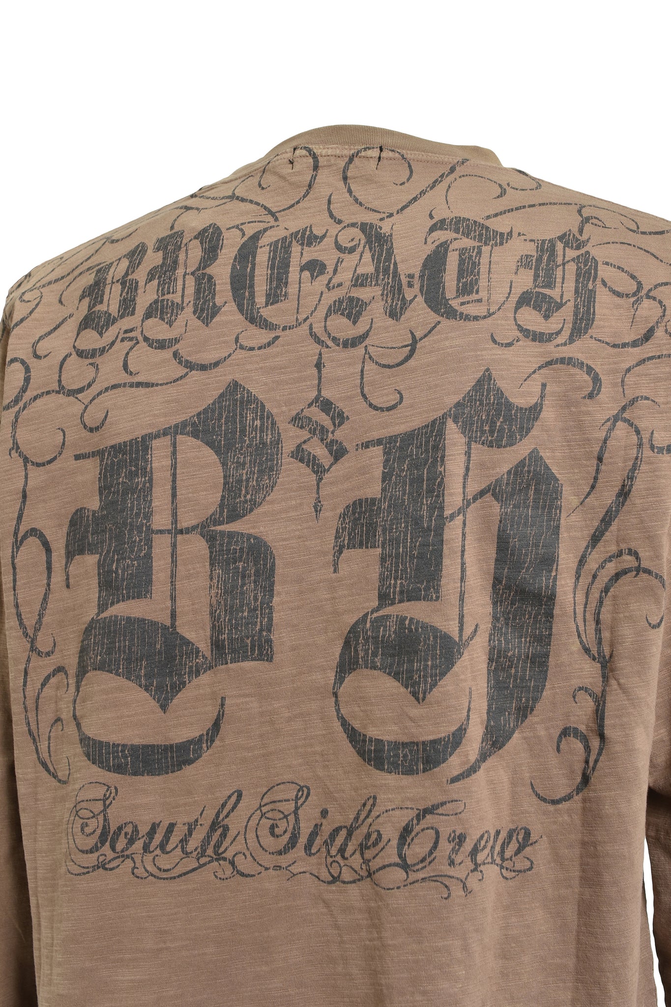 SKULL WASH LS TEE / BROWN