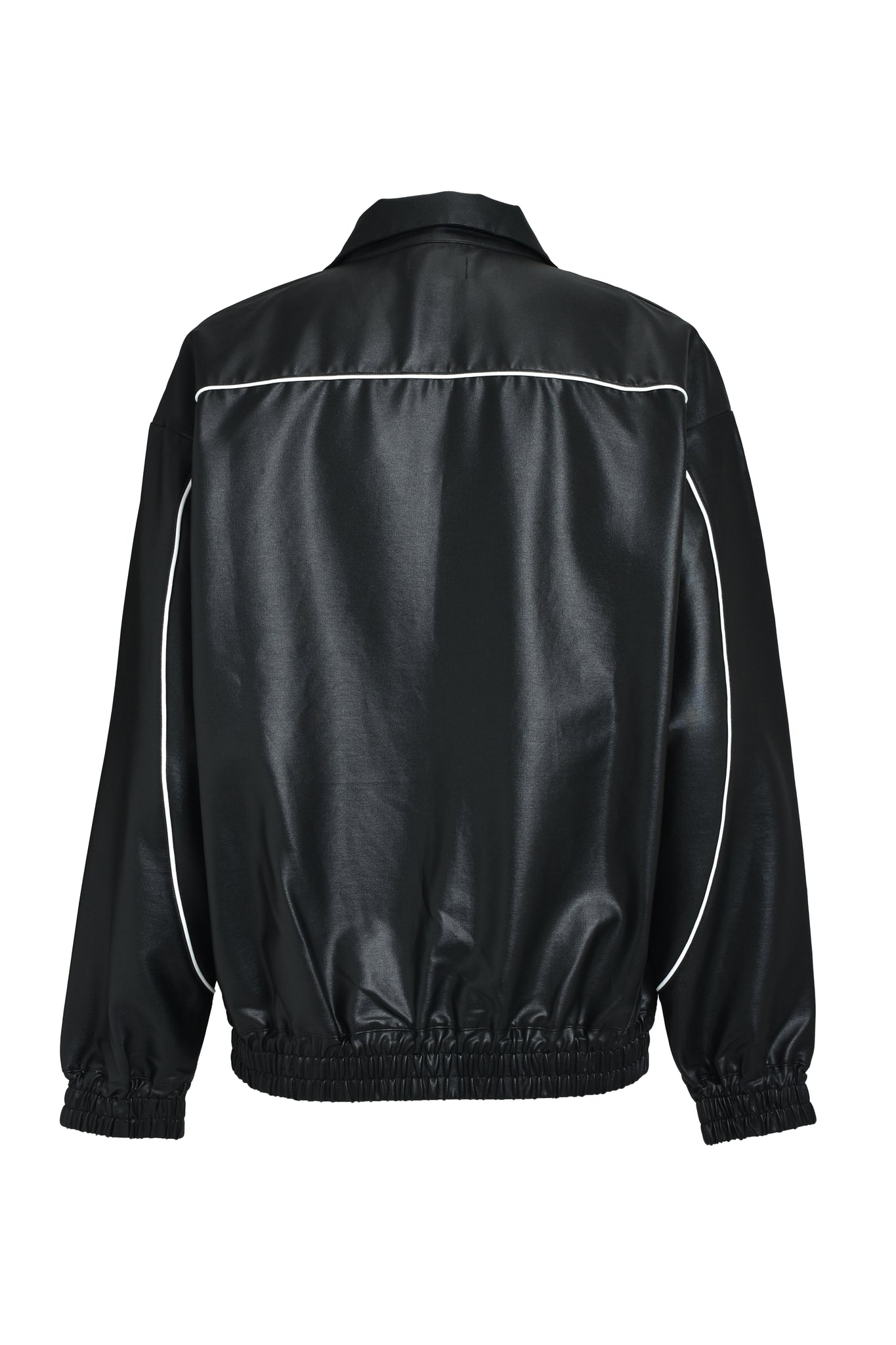 SCRIPT LOGO PIPING COATING TRACK JACKET / BLACK