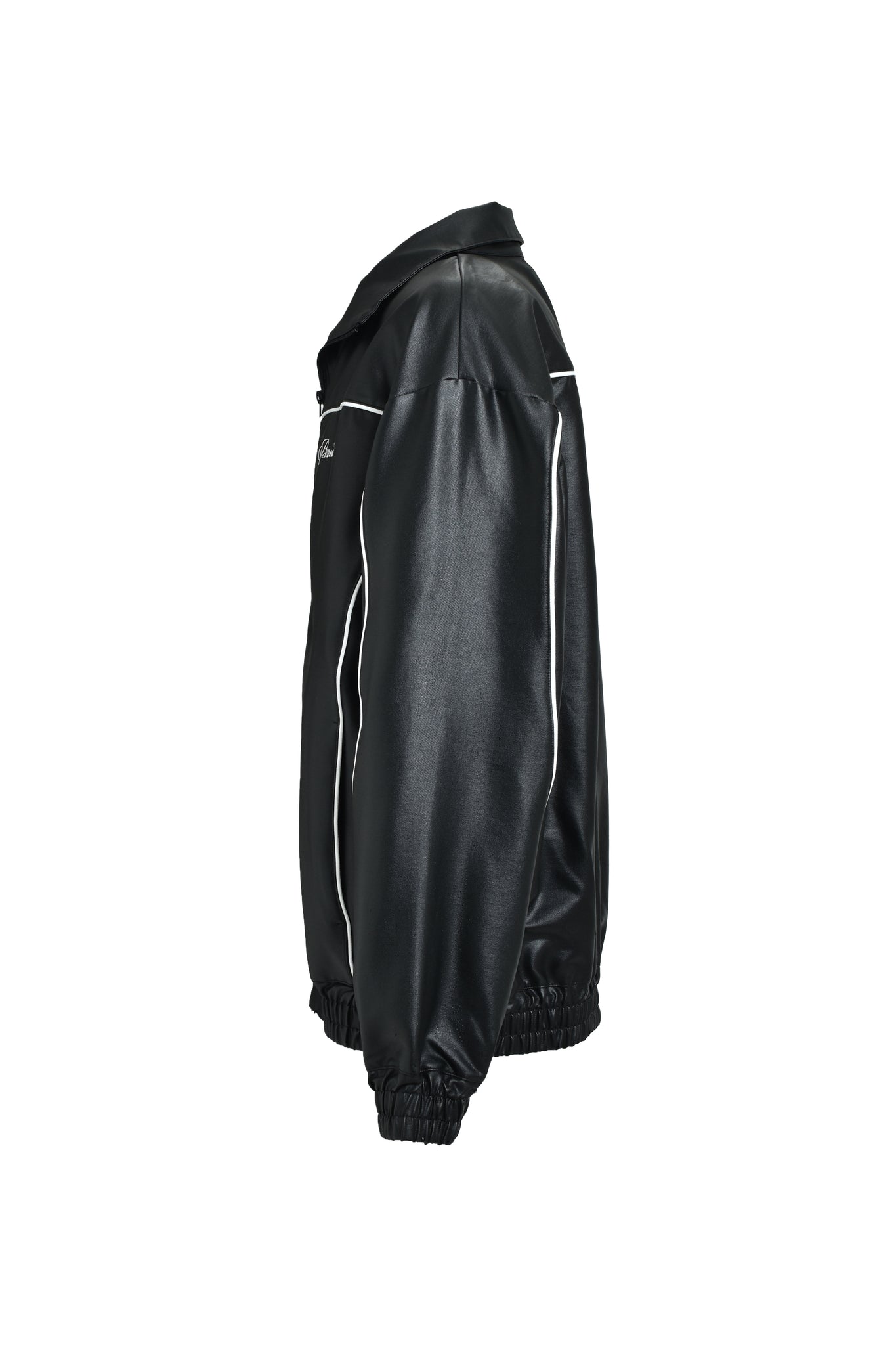 SCRIPT LOGO PIPING COATING TRACK JACKET / BLACK