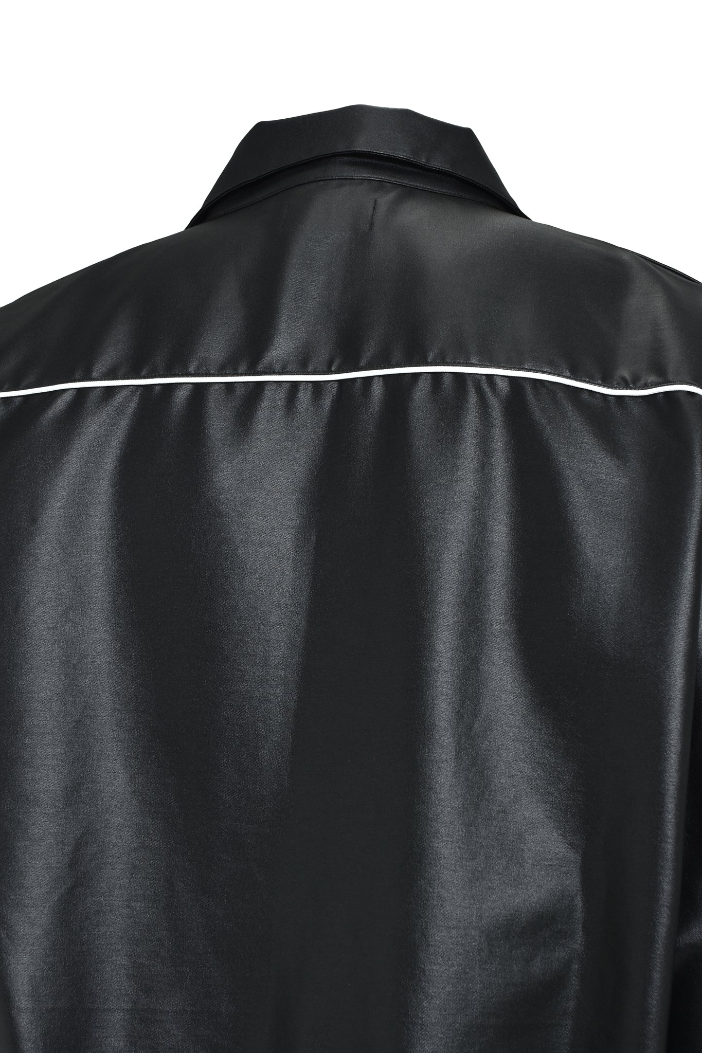 SCRIPT LOGO PIPING COATING TRACK JACKET / BLACK