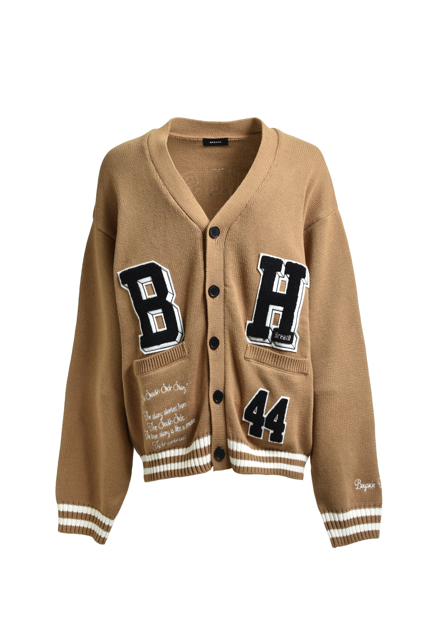BH PATCH KNIT CARDIGAN / BEIGE