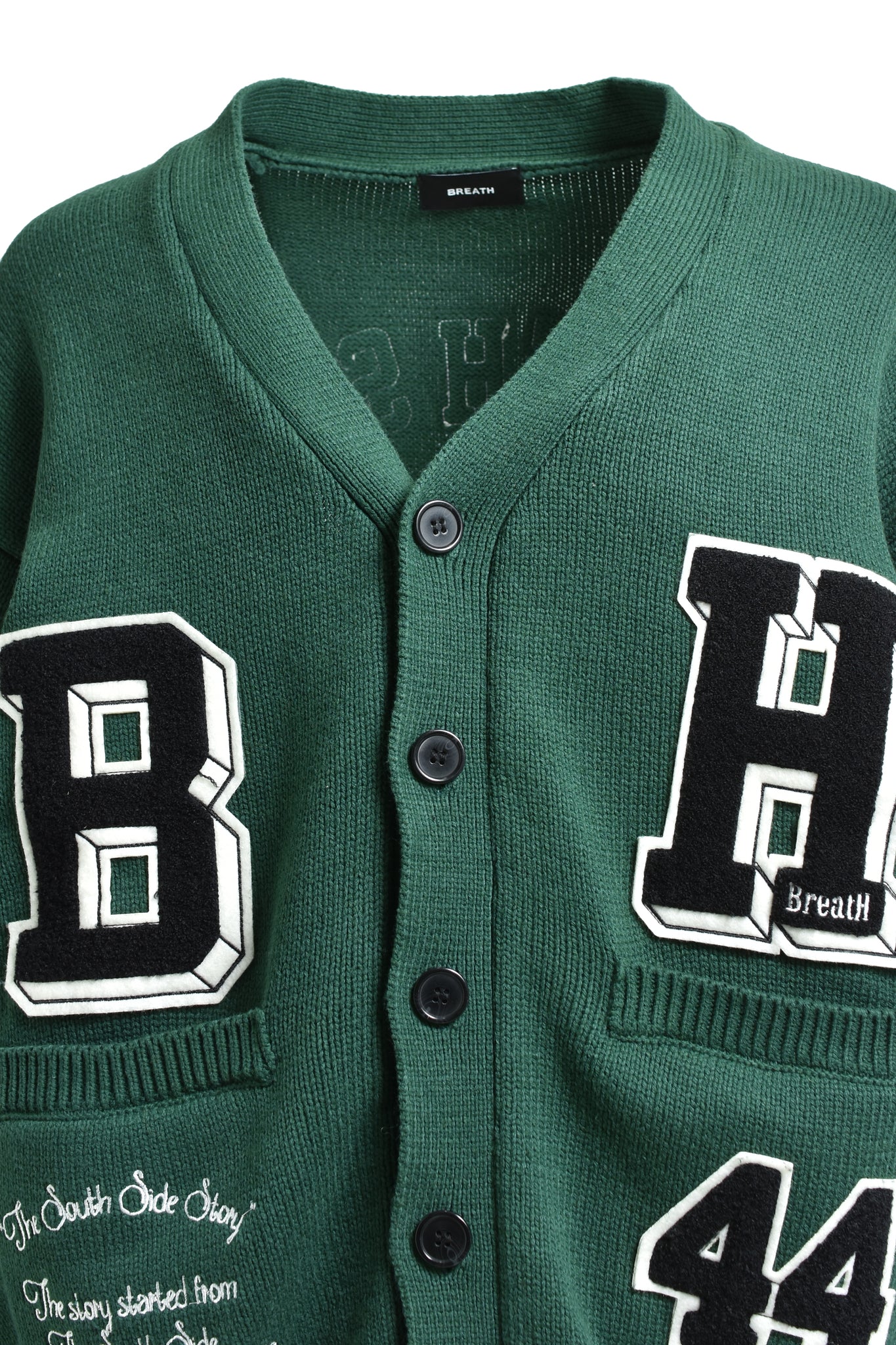 BH PATCH KNIT CARDIGAN / GREEN