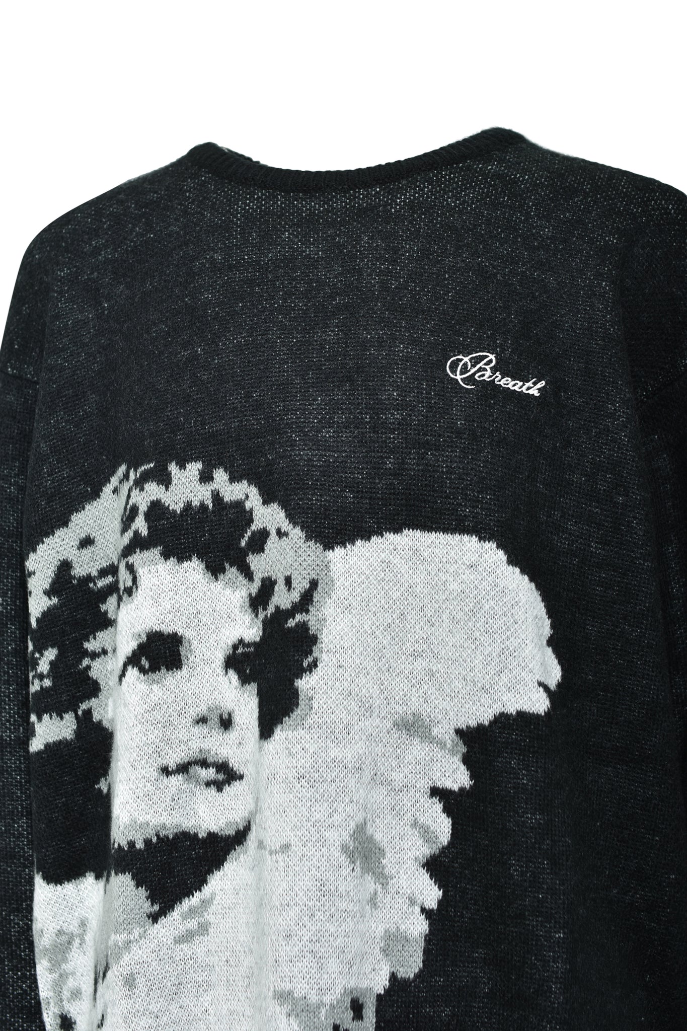 ANGEL SCRIPT LOGO MOHAIR KNIT / BLACK