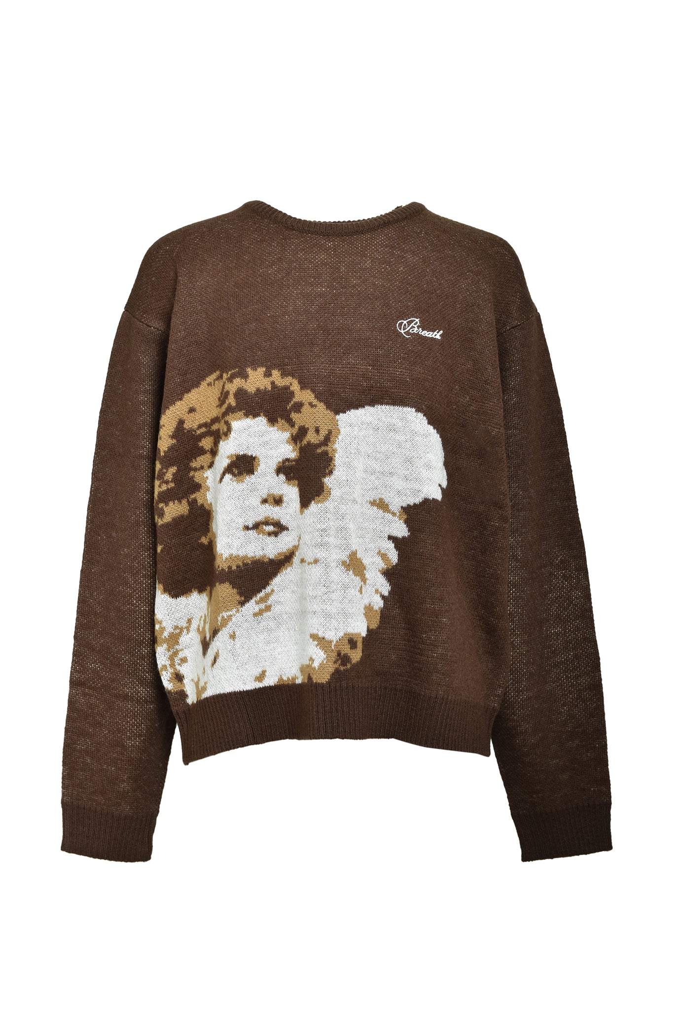 ANGEL SCRIPT LOGO MOHAIR KNIT / BROWN