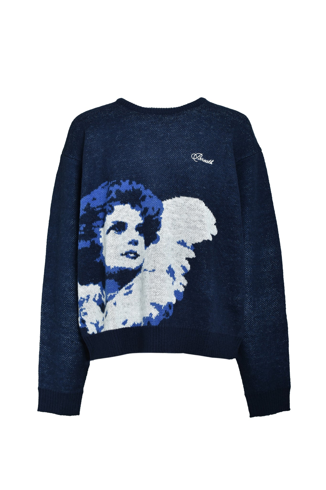 ANGEL SCRIPT LOGO MOHAIR KNIT / NAVY