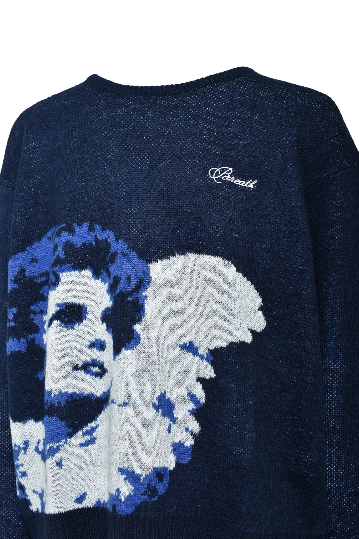 ANGEL SCRIPT LOGO MOHAIR KNIT / NAVY
