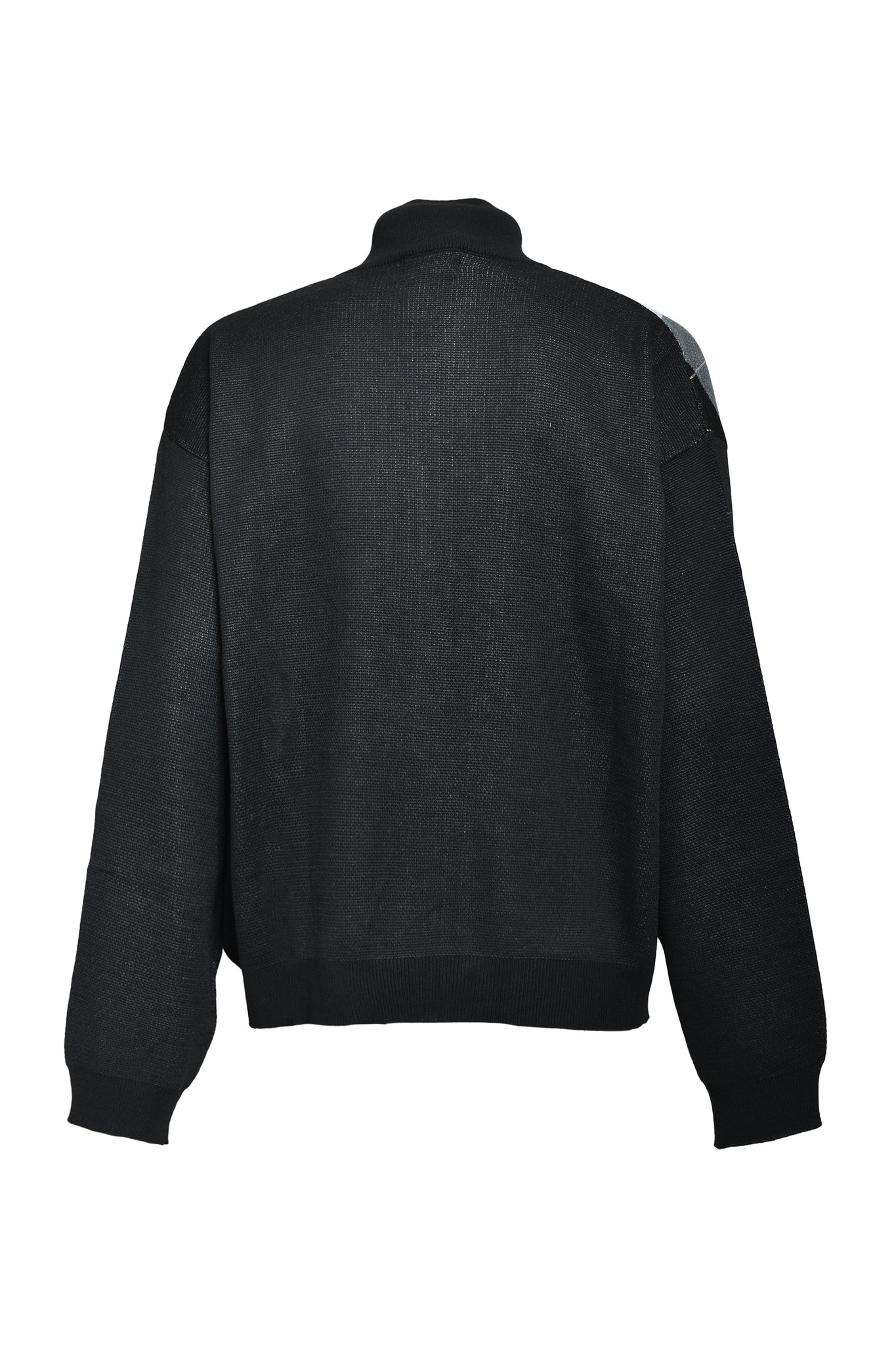 ARGYLE ZIP KNIT JACKET / BLACK