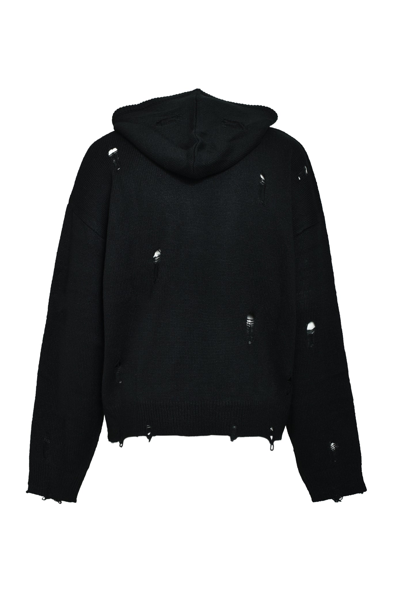 SOUTHSIDE CROSS DAMAGE MOHAIR HOODIE / BLACK