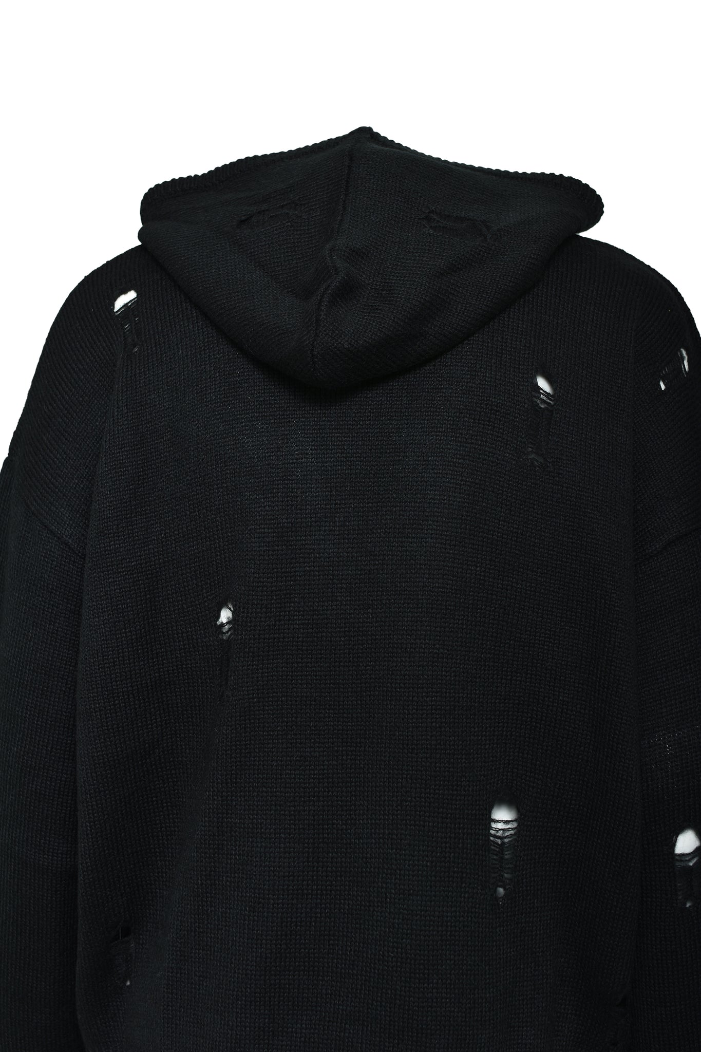 SOUTHSIDE CROSS DAMAGE MOHAIR HOODIE / BLACK