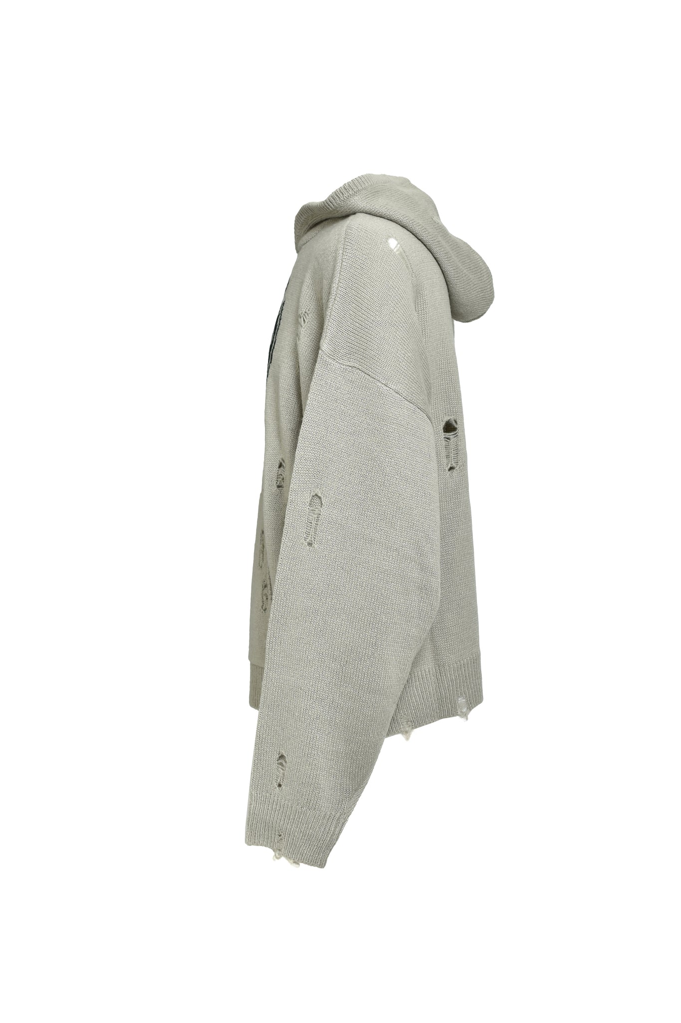 SOUTHSIDE CROSS DAMAGE MOHAIR HOODIE / DUST