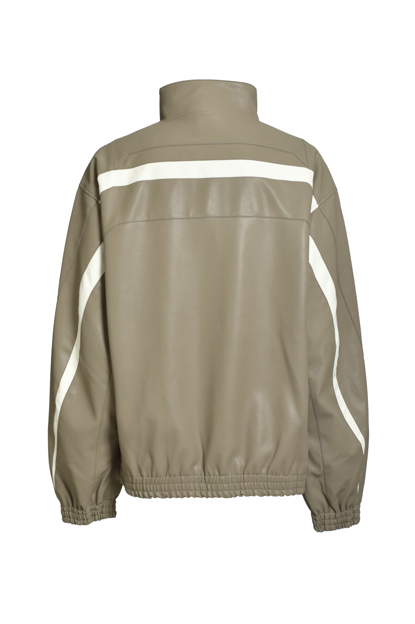 FAUX LEATHER LAMBO TRACK JACKET / BEIGE