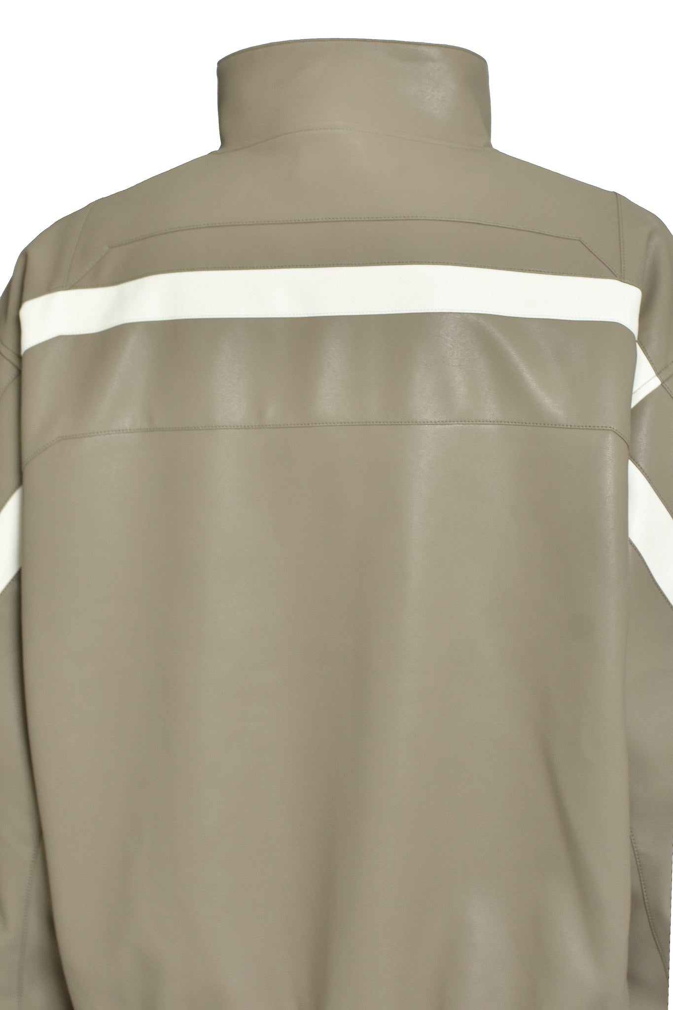 FAUX LEATHER LAMBO TRACK JACKET / BEIGE