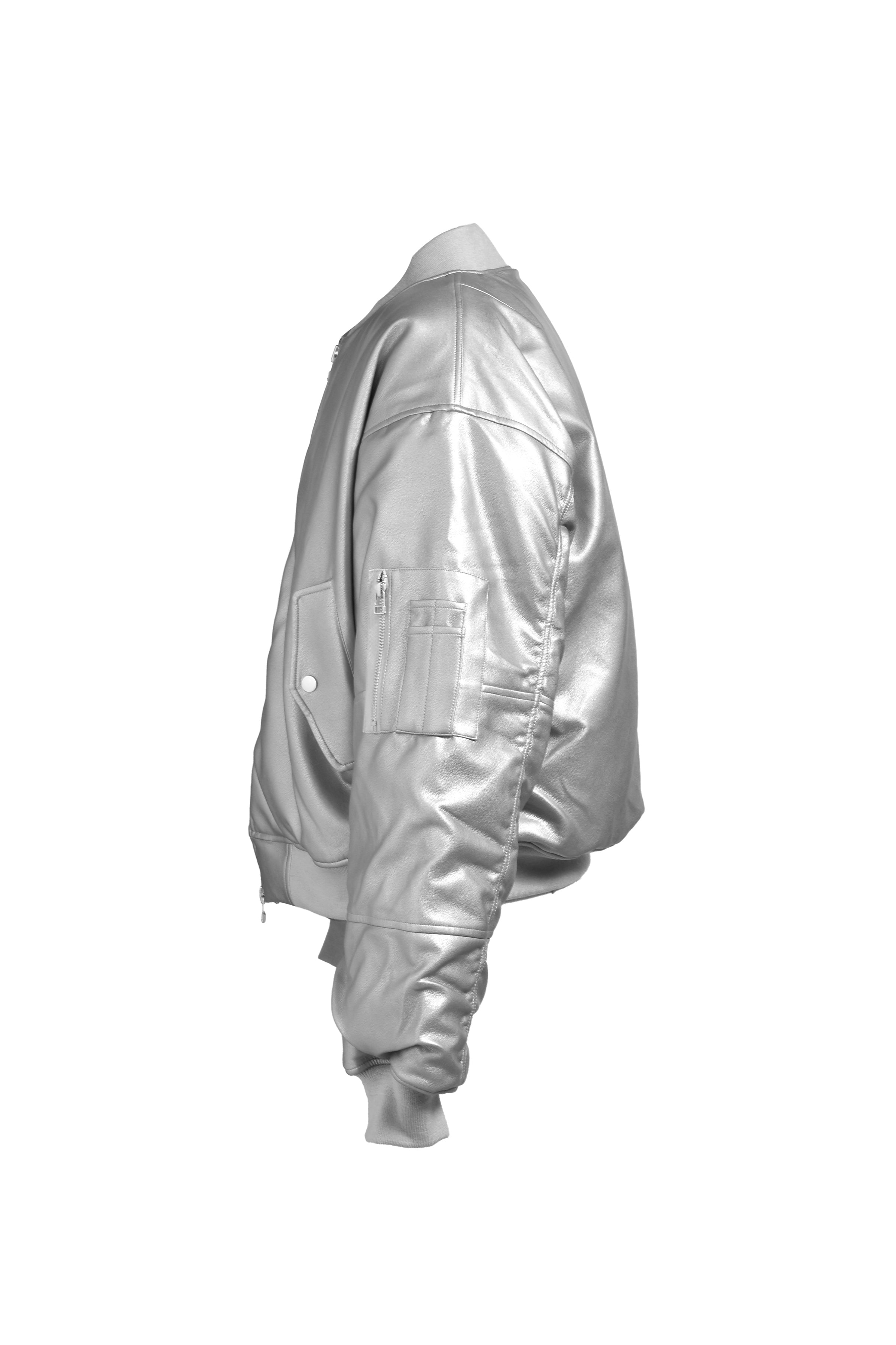 FAUX LEATHER BOMBER JACKET / SILVER｜BREATH ブレス - BAD HOP