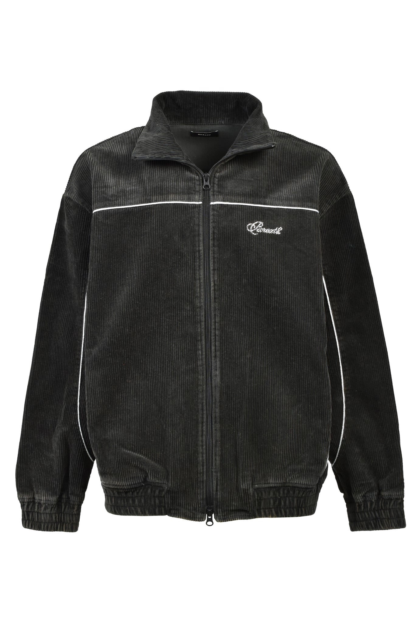 SCRIPT LOGO PIPING CORDUROY TRACK JACKET / BLACK ｜BREATH ブレス 