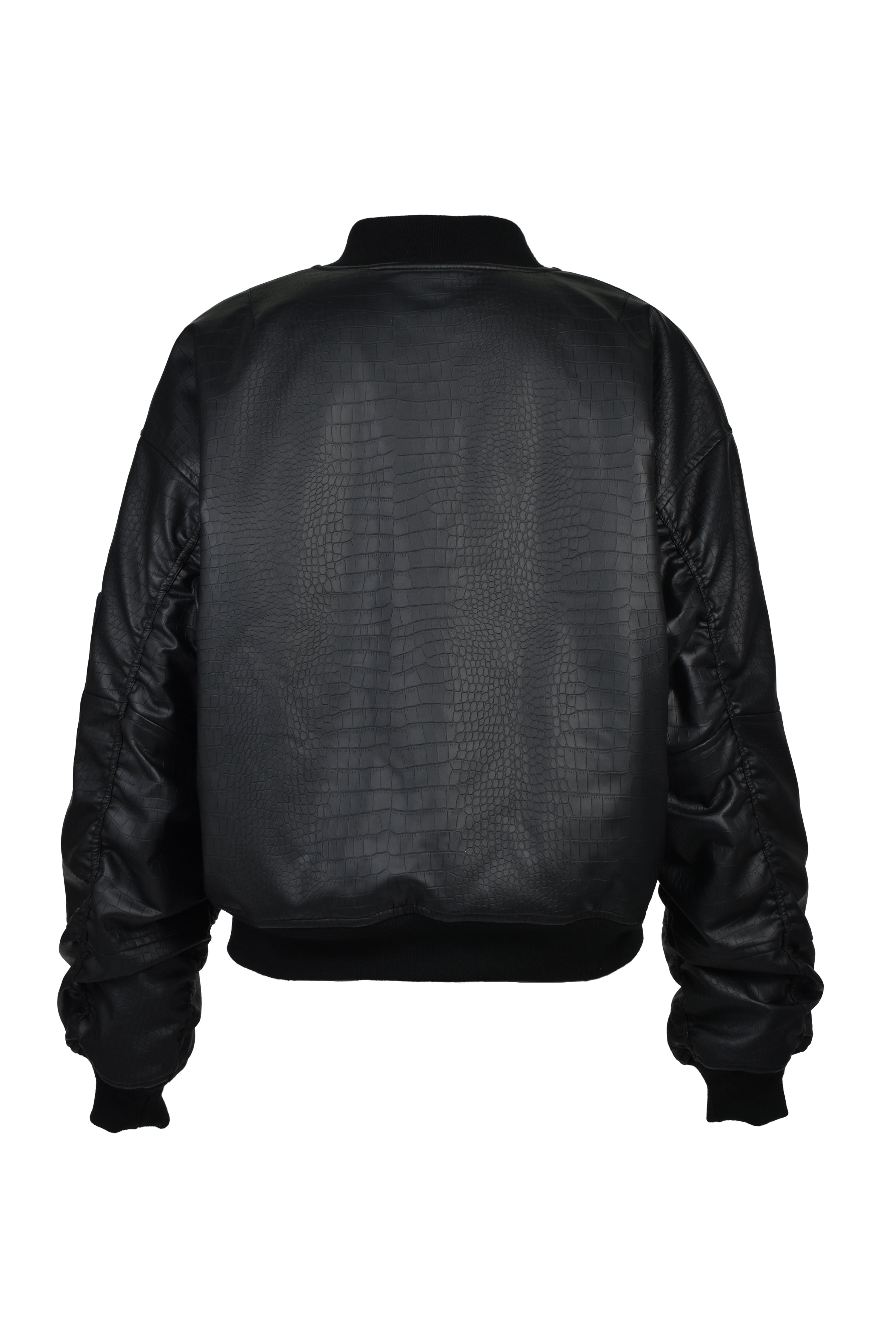 FAUX CROCODILE BOMBER JACKET / BLACK ｜BREATH ブレス - BAD HOP