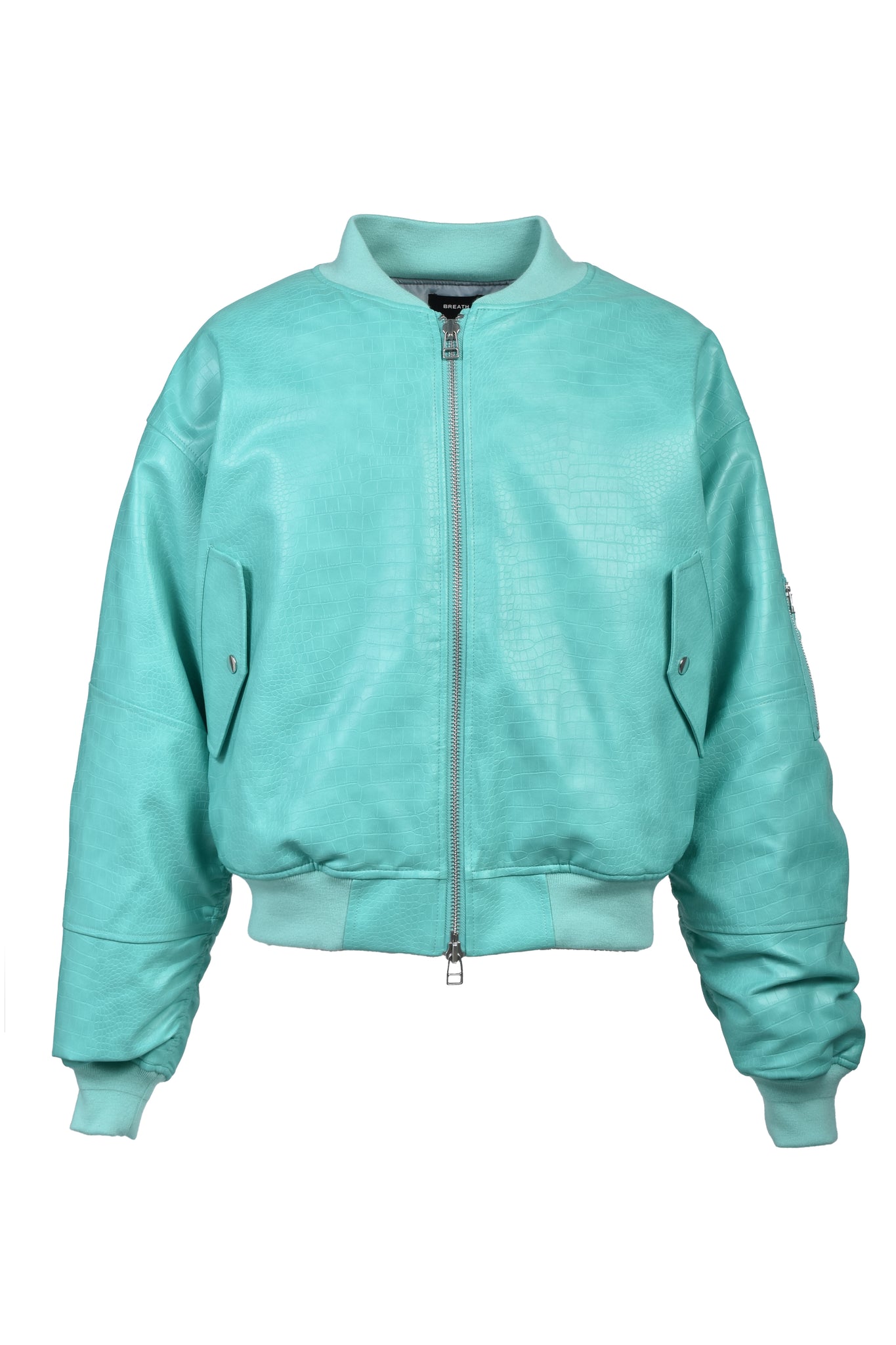 FAUX CROCODILE BOMBER JACKET / TURQUOISE ｜BREATH ブレス - BAD HOP