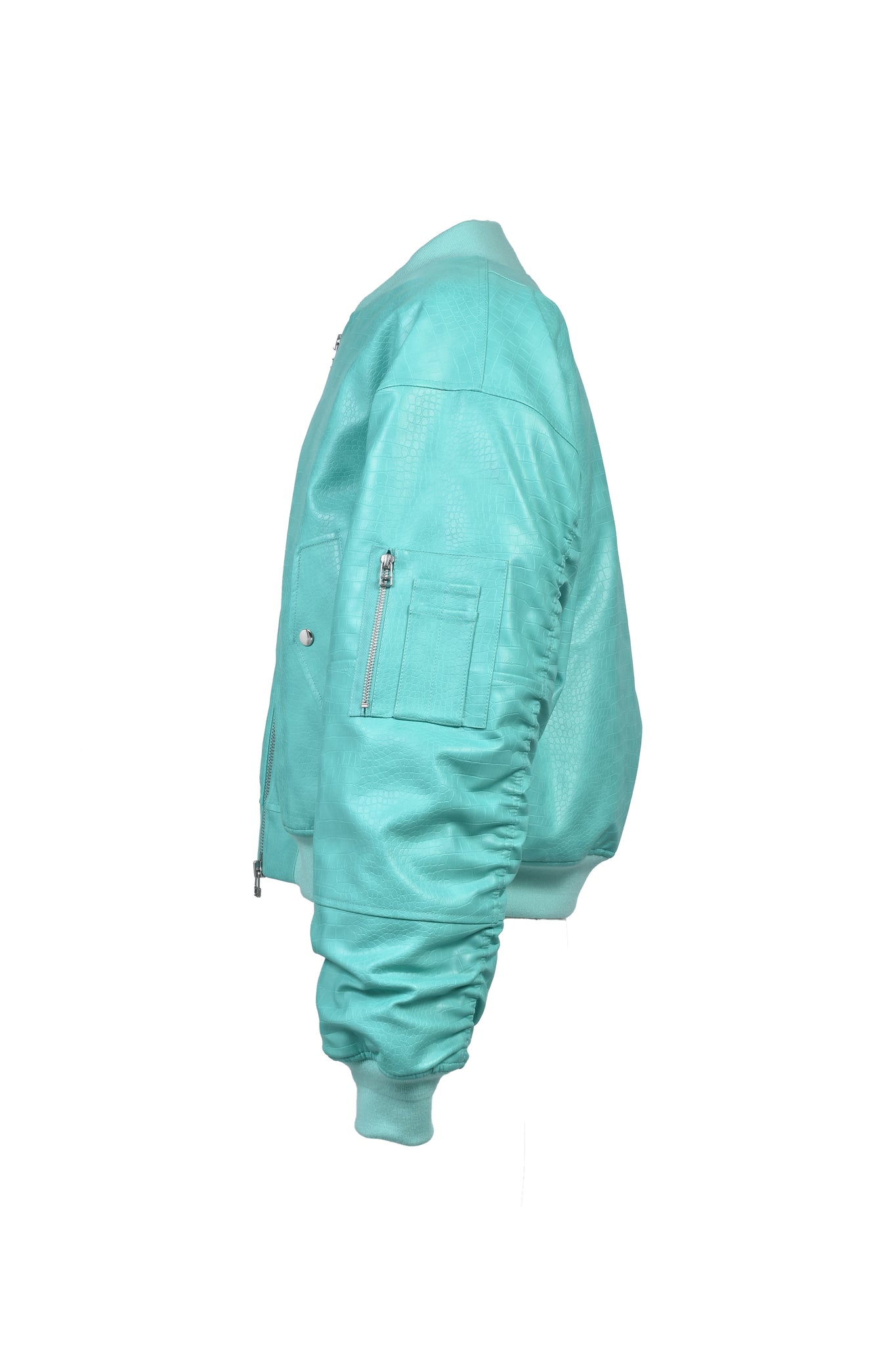 FAUX CROCODILE BOMBER JACKET / TURQUOISE ｜BREATH ブレス - BAD HOP