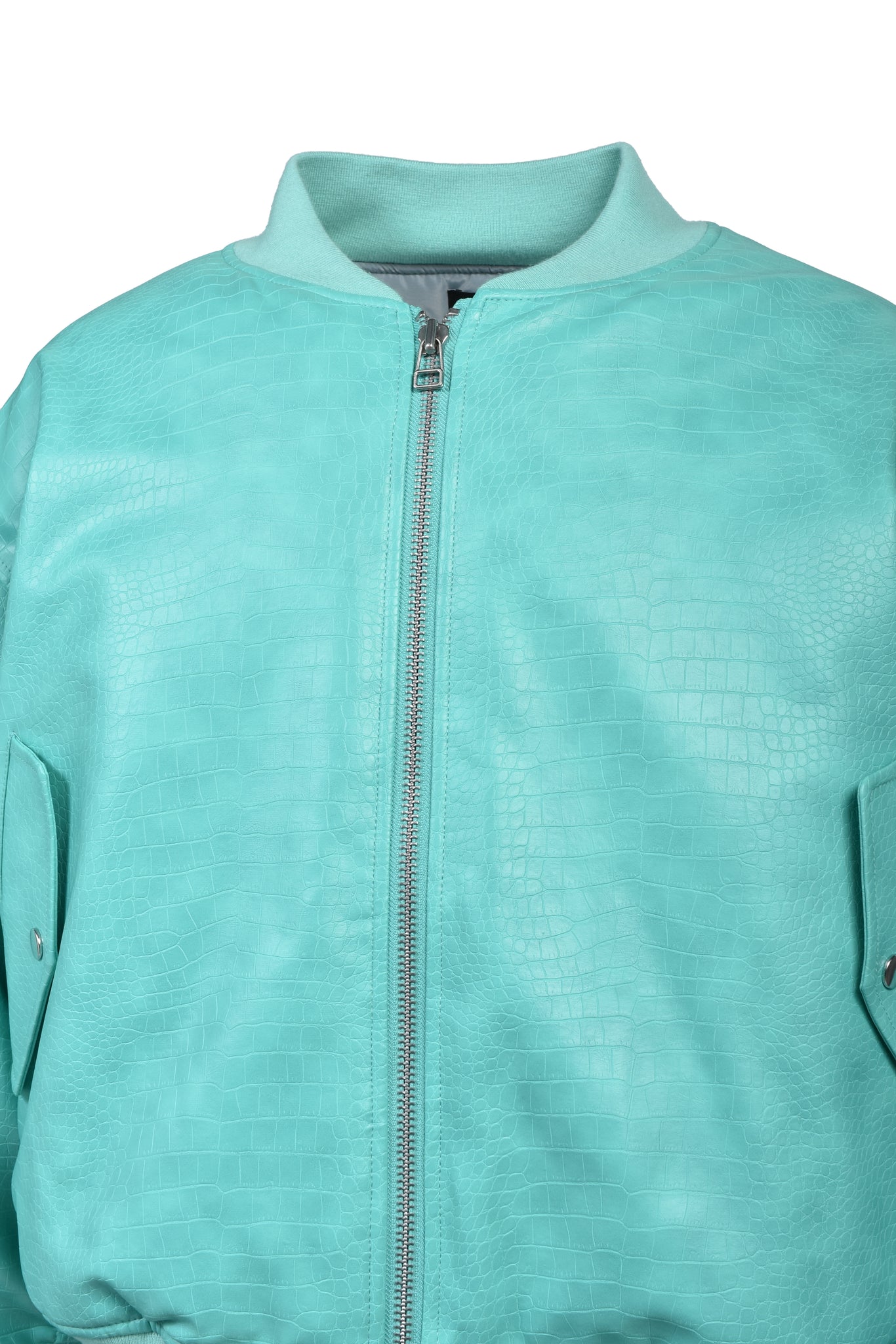 FAUX CROCODILE BOMBER JACKET / TURQUOISE ｜BREATH ブレス - BAD HOP