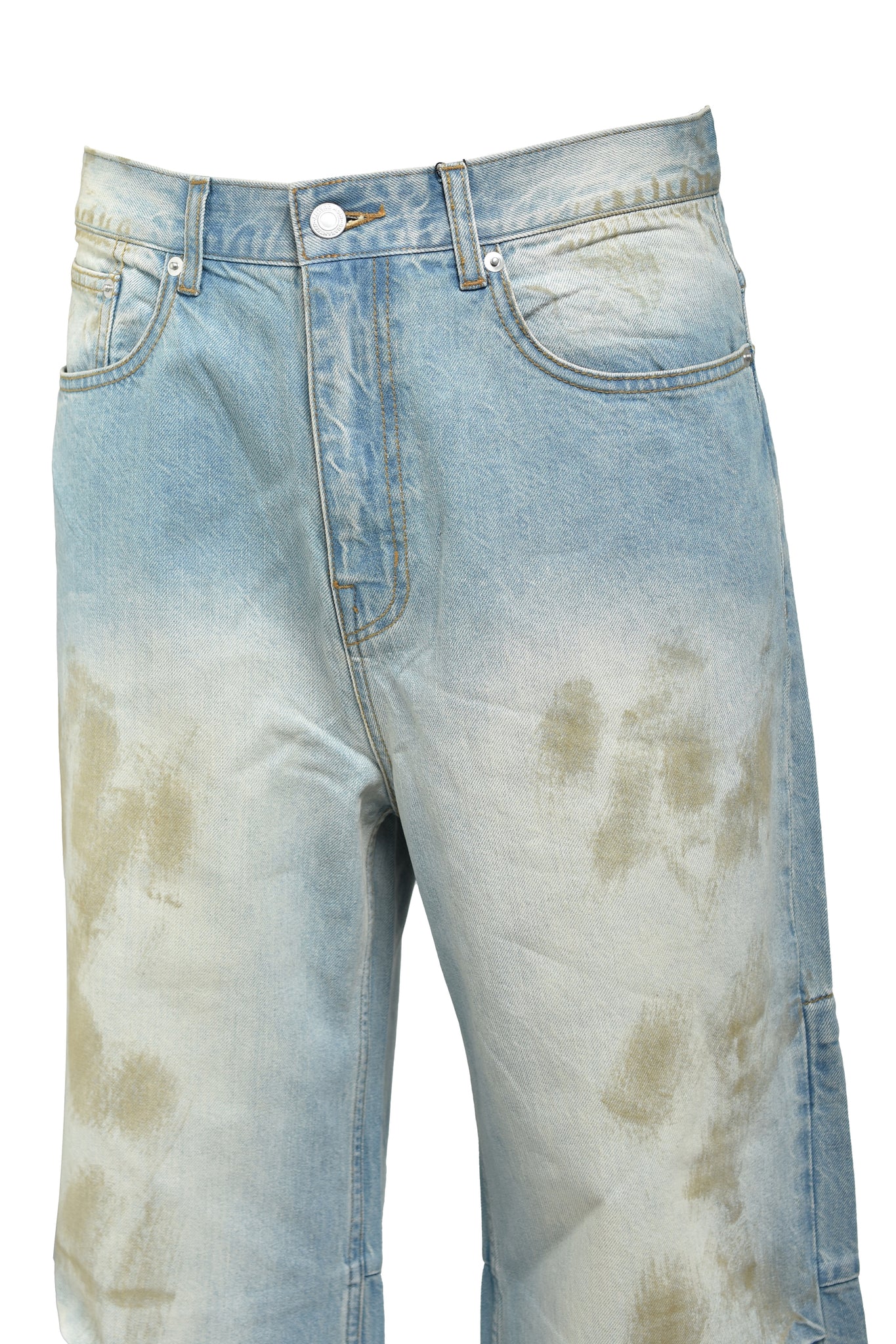 COATING DAMAGE DENIM PANTS / INDIGO