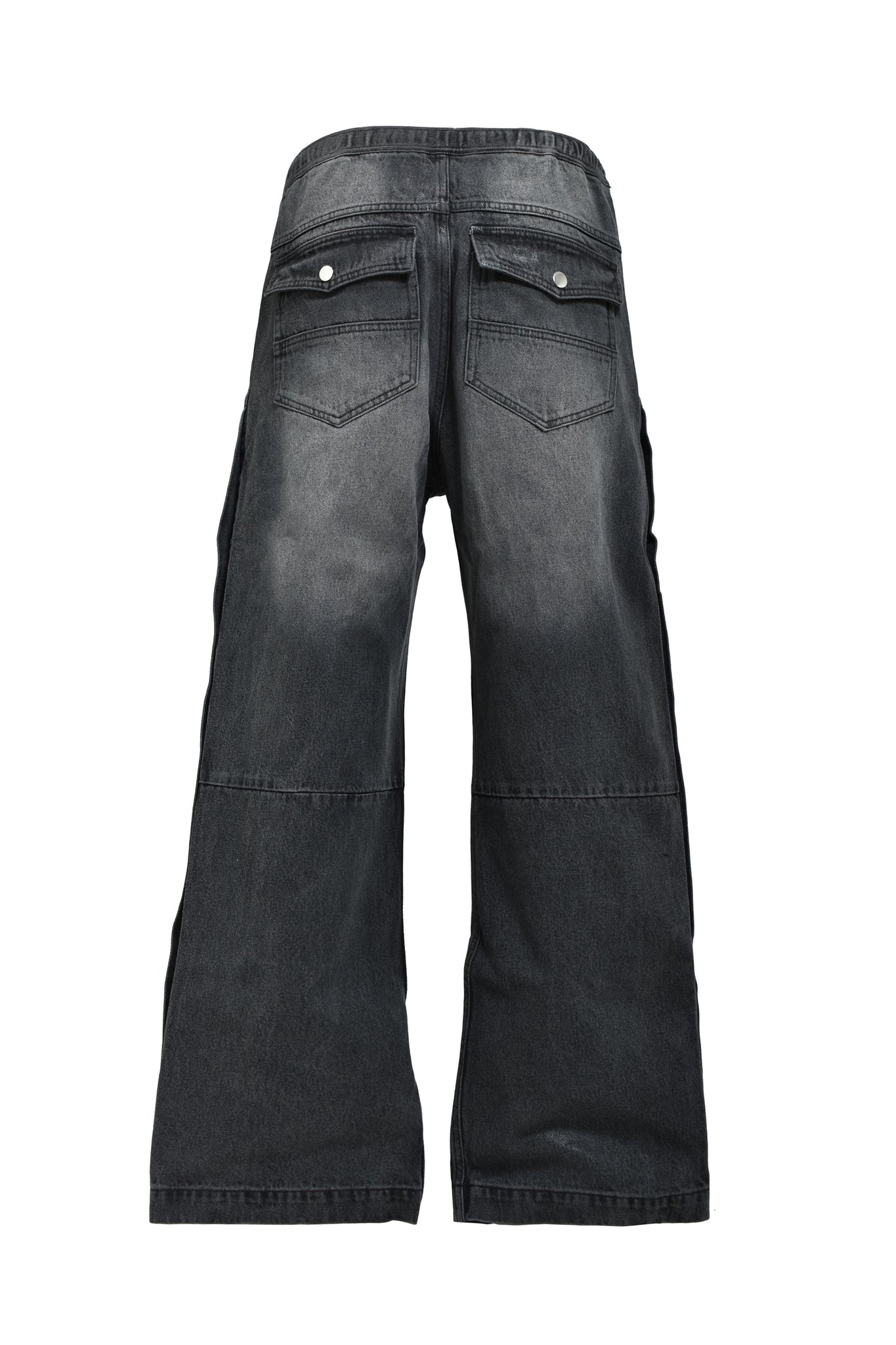 COATING SIDE BUTTON DENIM PANTS / BLACK