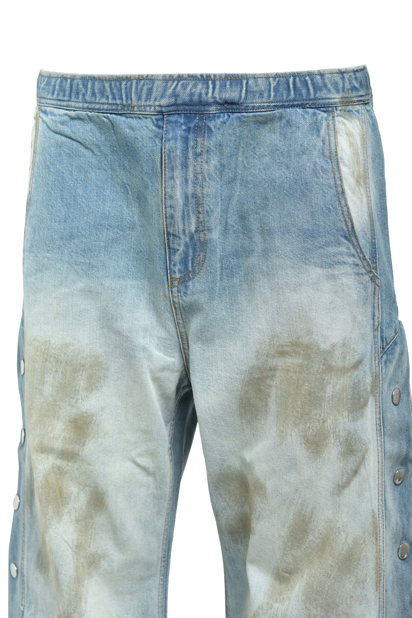 COATING SIDE BUTTON DENIM PANTS / INDIGO