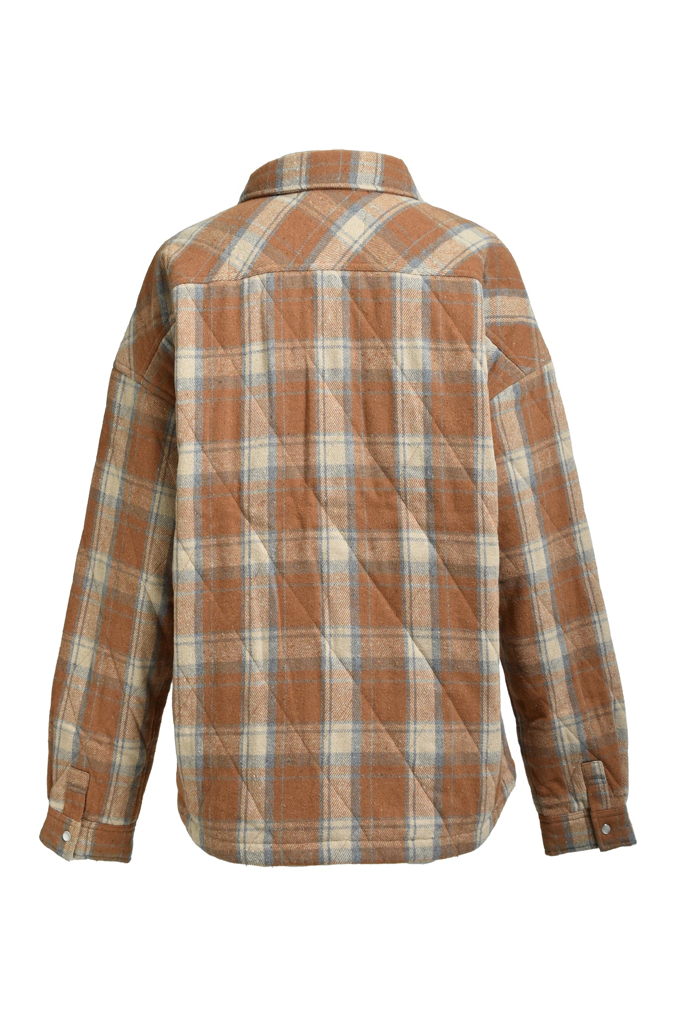 QUILTING CHECK SHIRT / BROWN