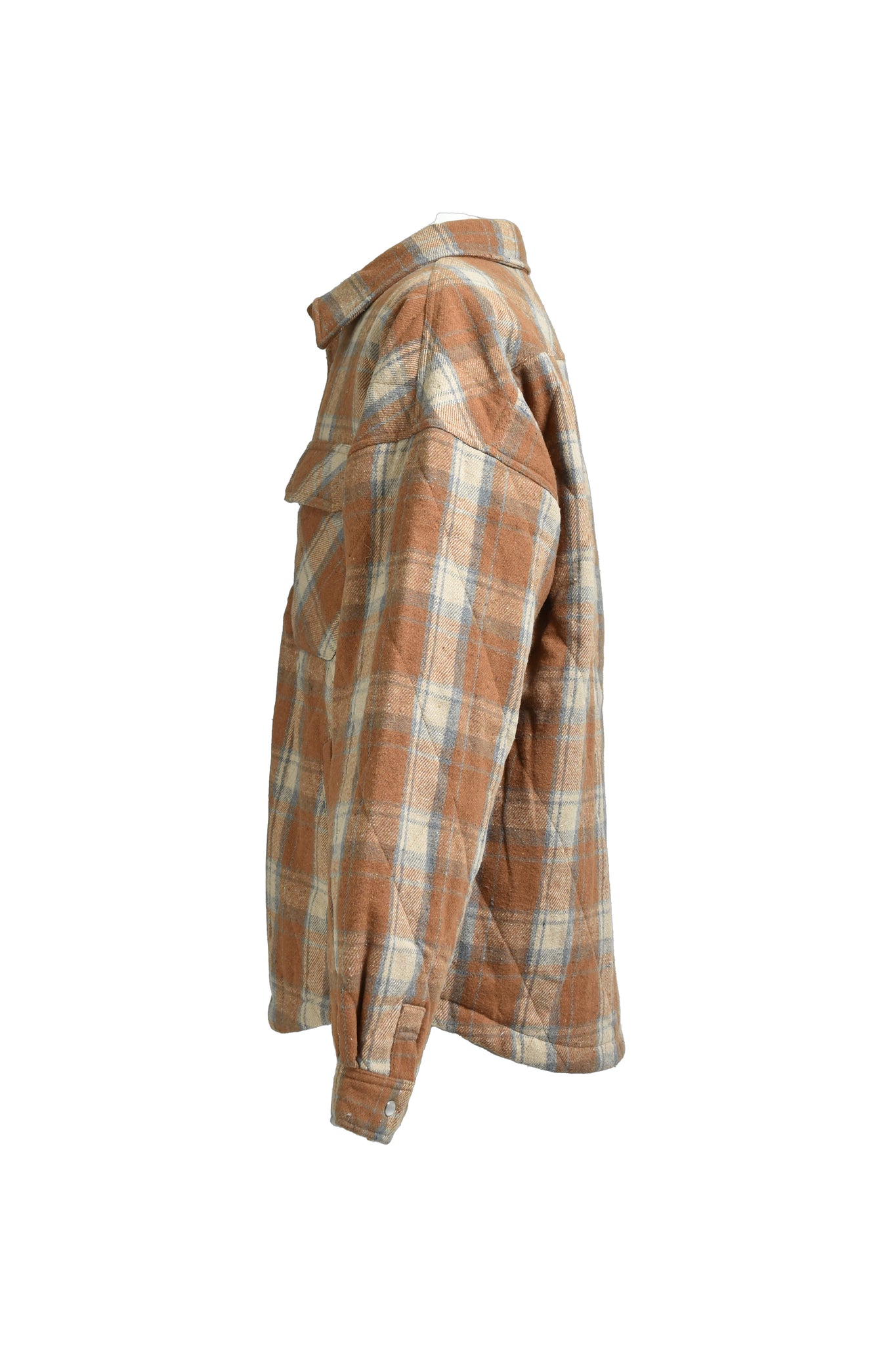 QUILTING CHECK SHIRT / BROWN