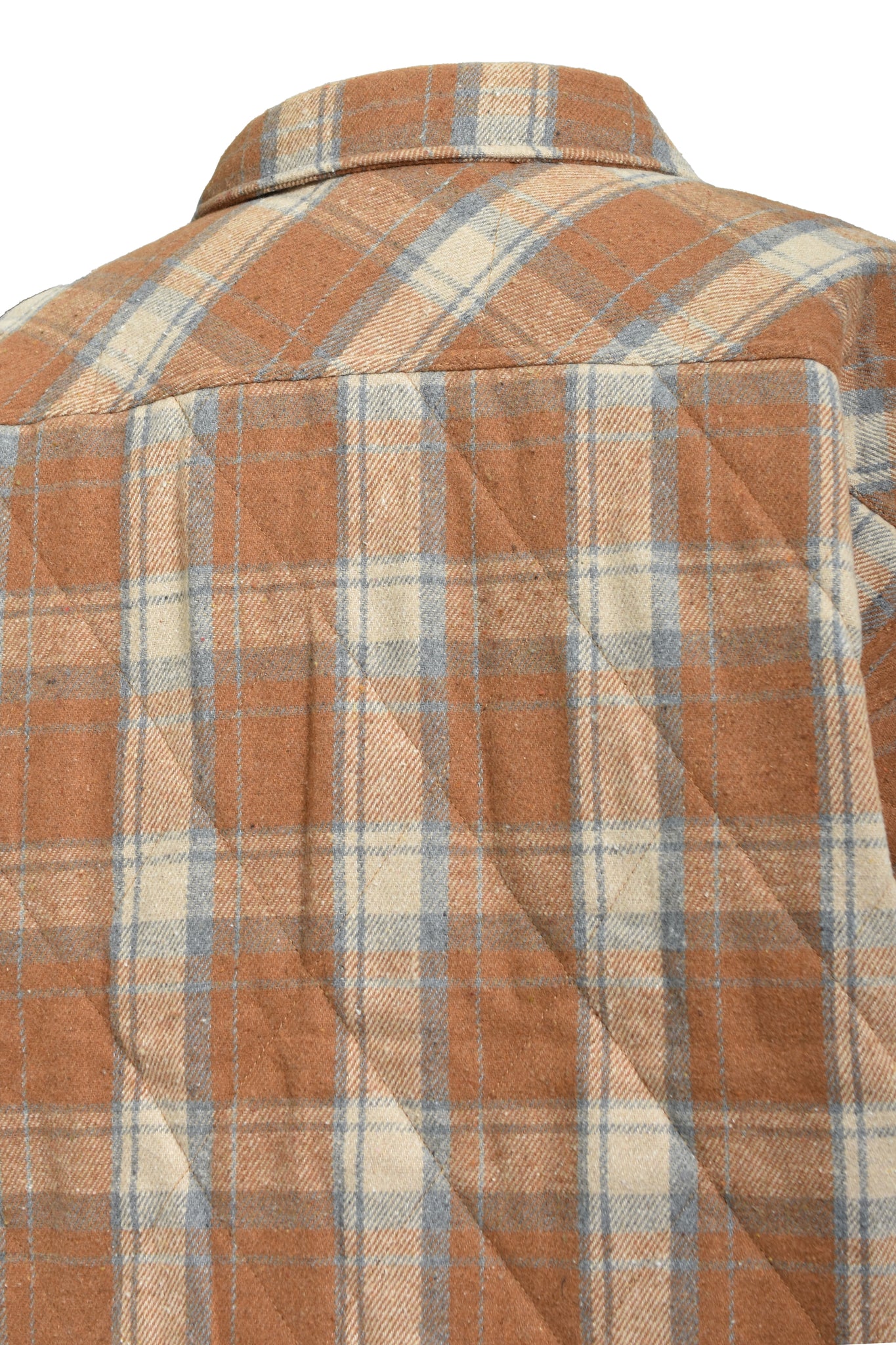QUILTING CHECK SHIRT / BROWN