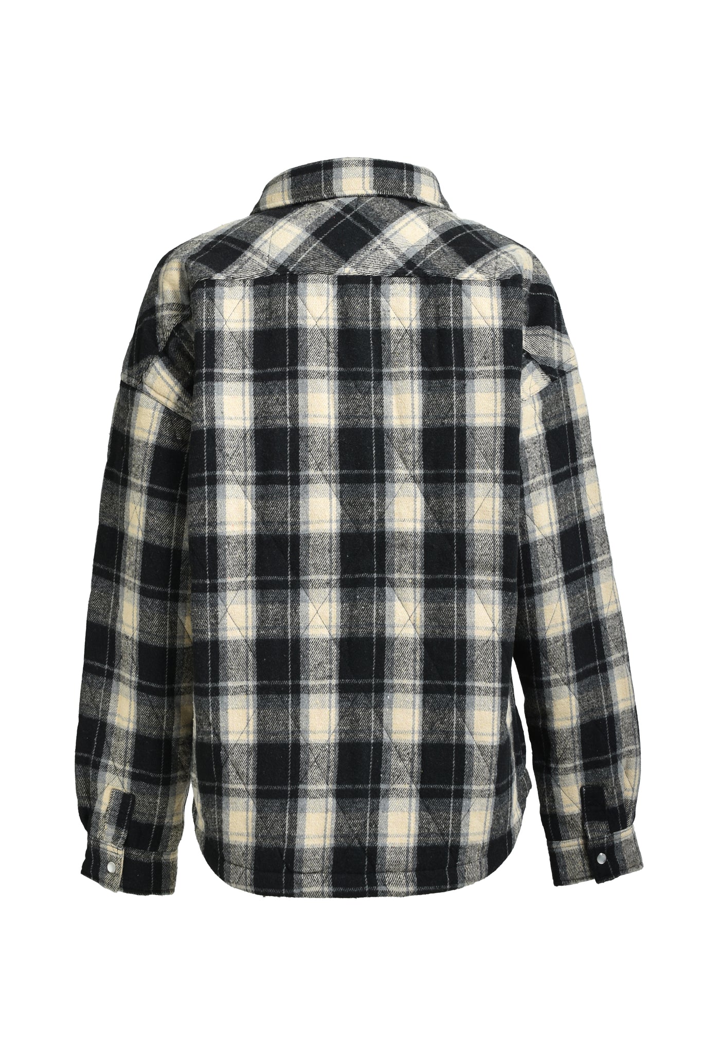 QUILTING CHECK SHIRT / BLACK
