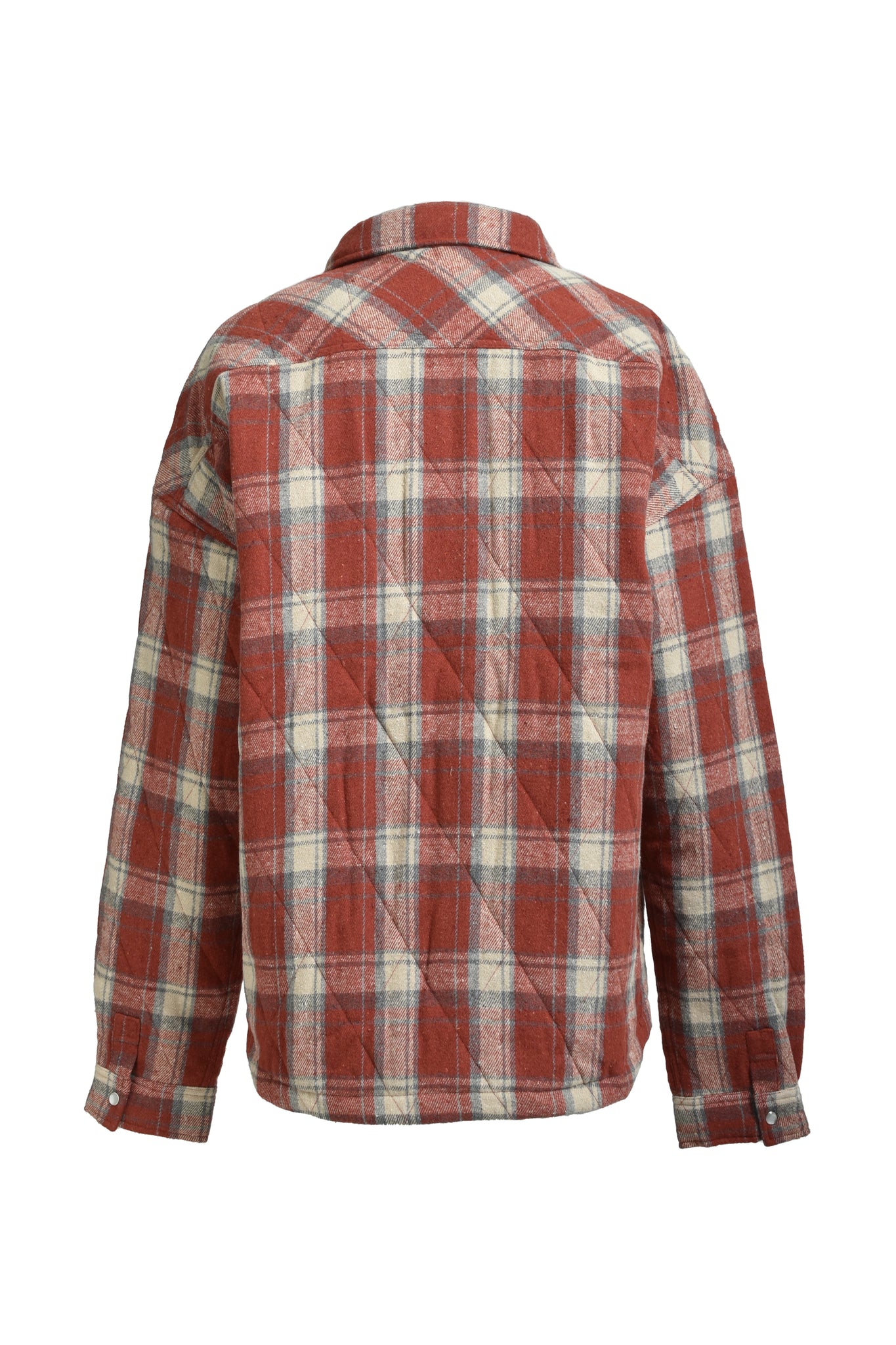 QUILTING CHECK SHIRT / ORANGE