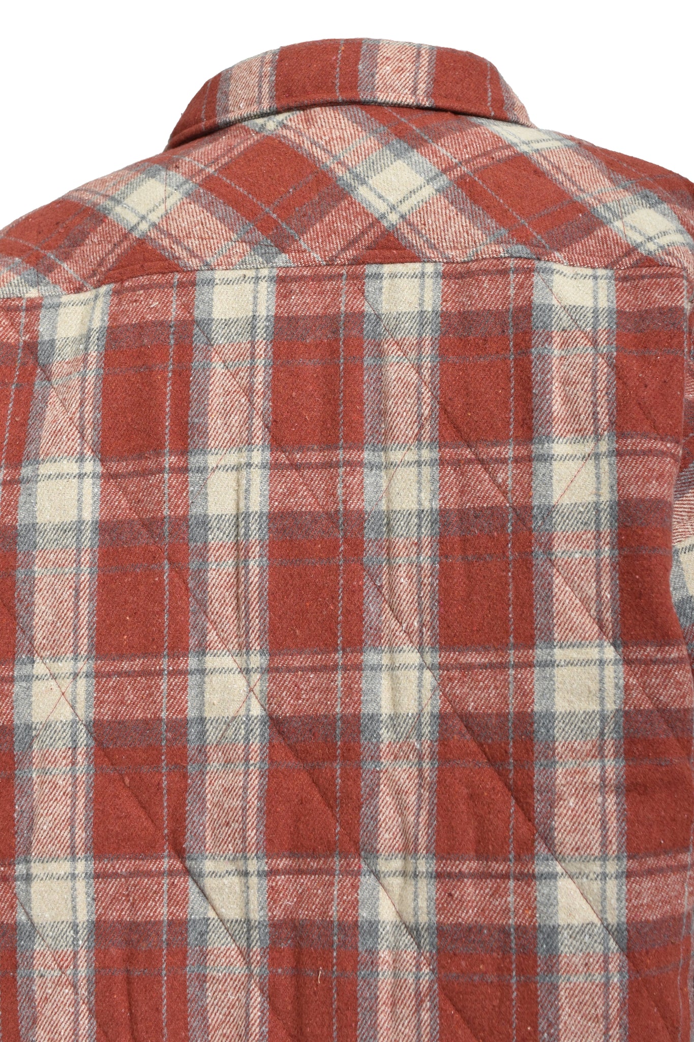 QUILTING CHECK SHIRT / ORANGE