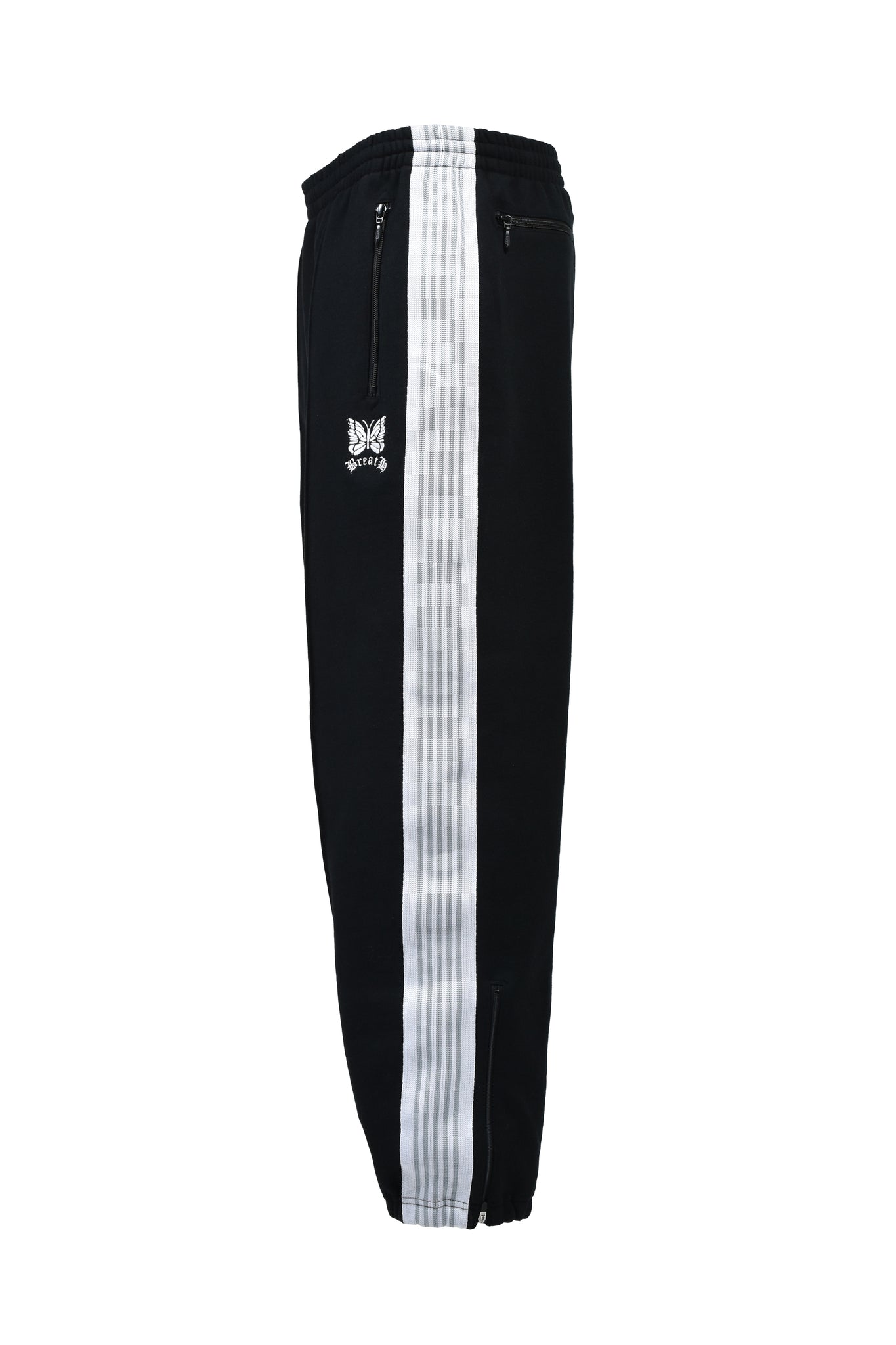 Needles ZIPPED TRACK PANT - SWEAT / BLK WHT – BREATH - Size