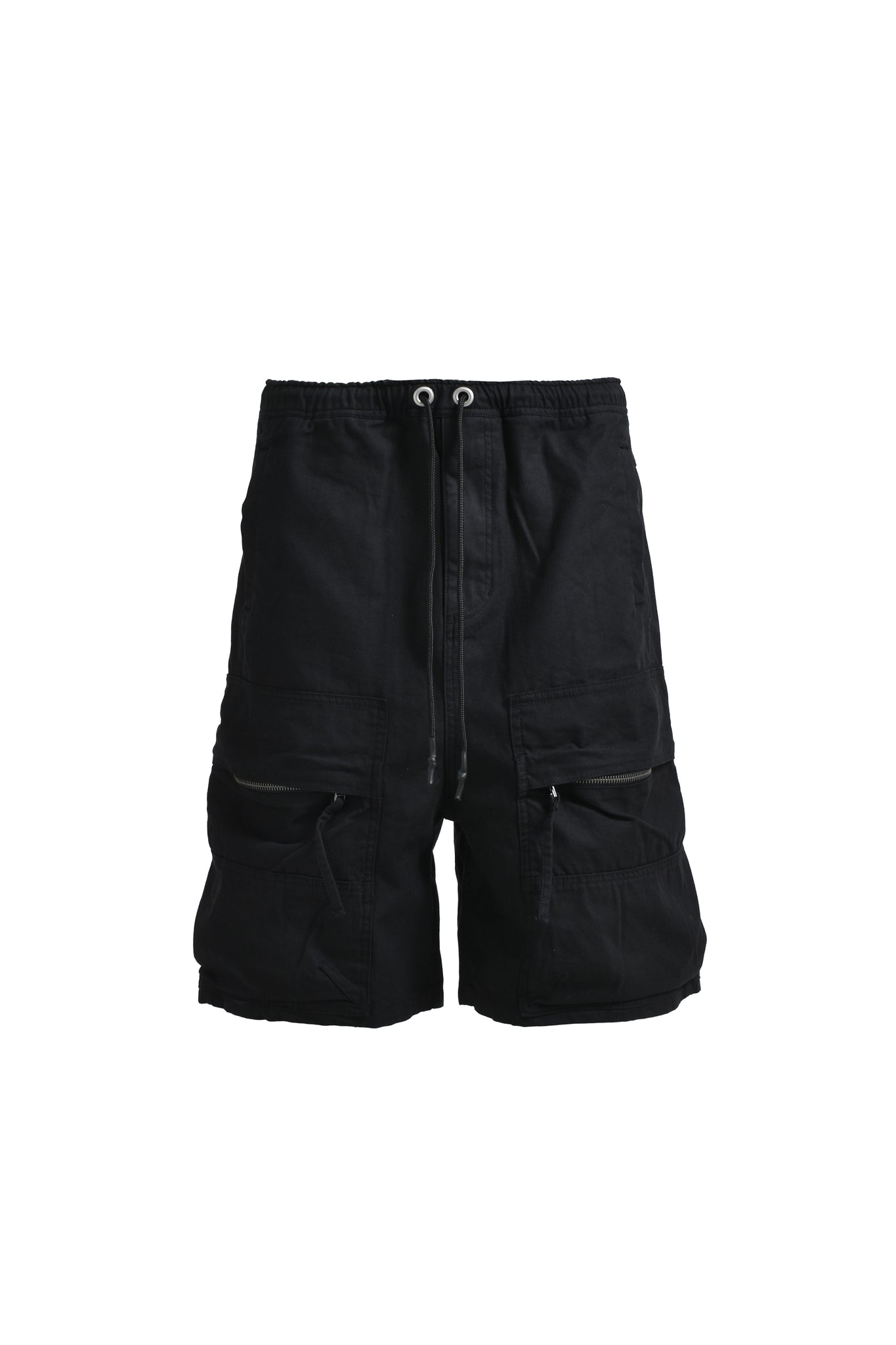 NEWRICH BIG CARGO SHORTS / COTTON BLACK
